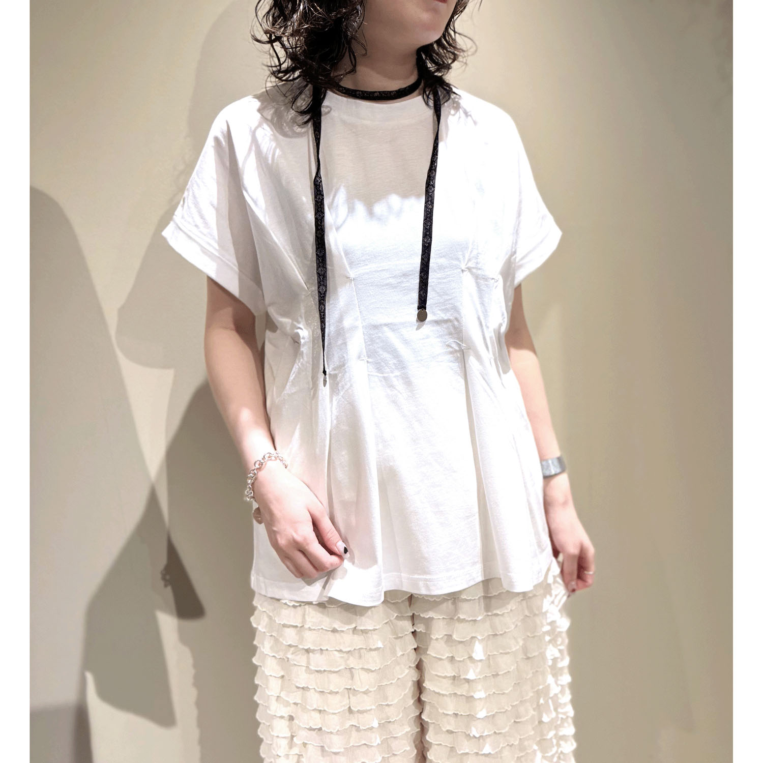 【Insta Live動画あり】Vingtrois  ドライタッチコットンタックT - 画像1