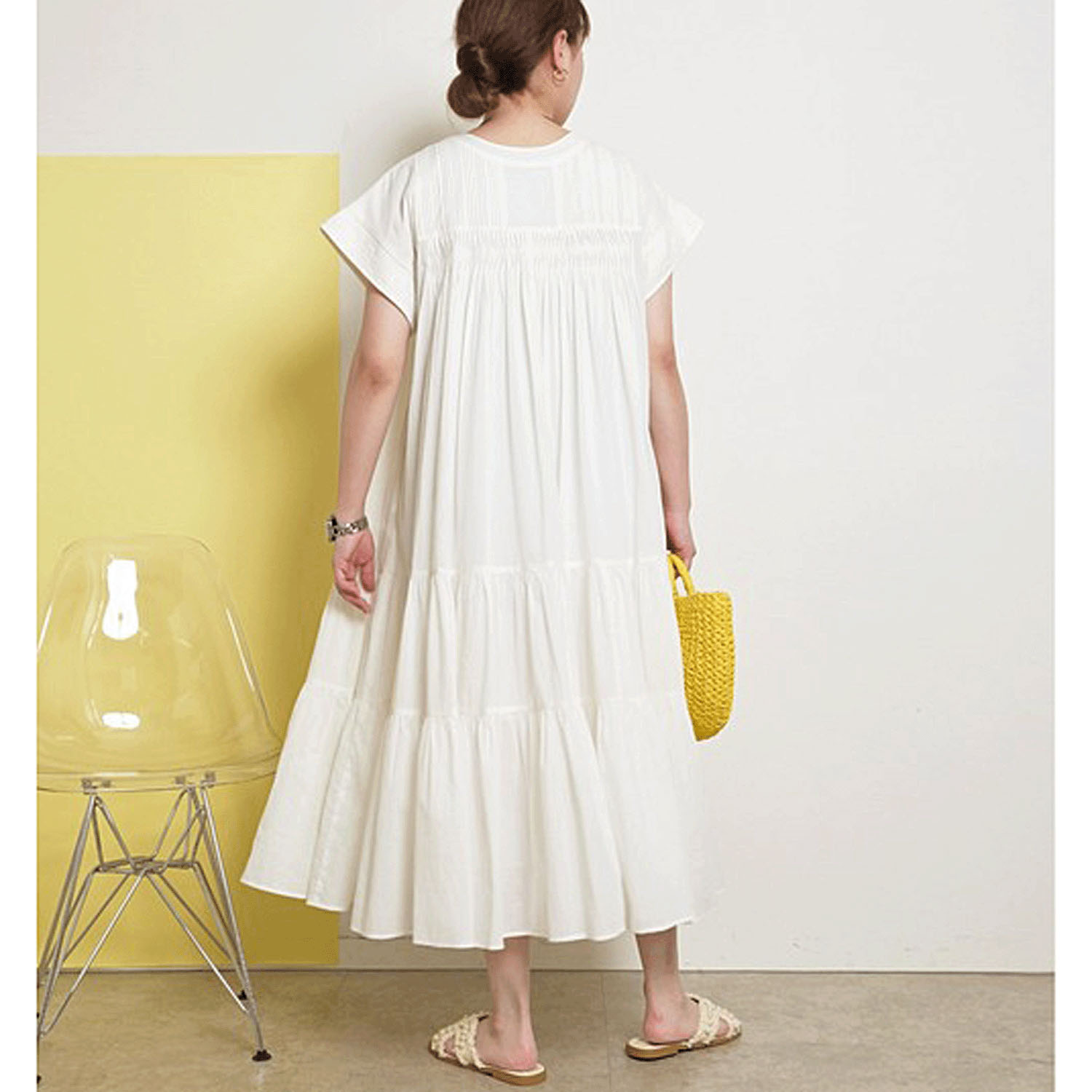 【Insta Live】Palm Riche インド綿 前後2WAYピンタックワンピース - 画像3