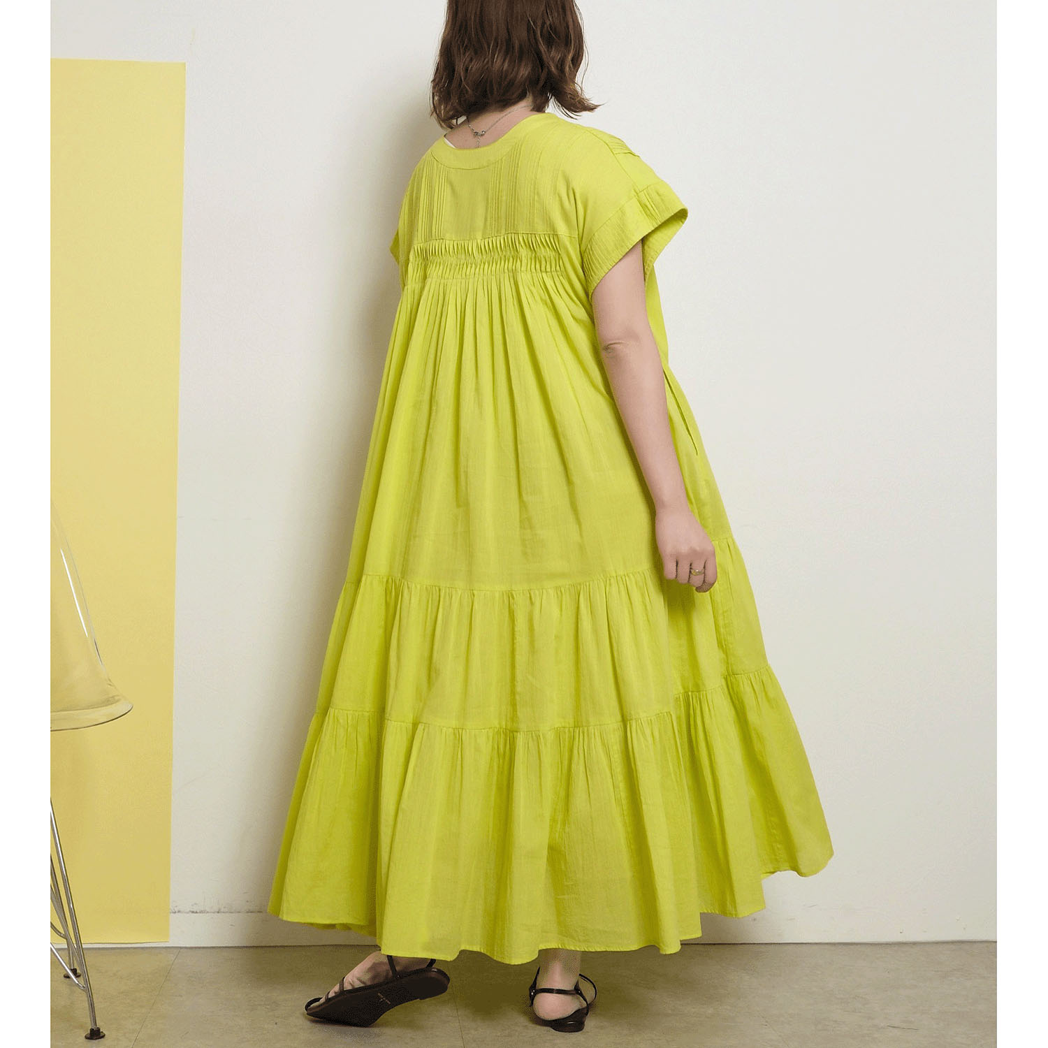 【Insta Live】Palm Riche インド綿 前後2WAYピンタックワンピース - 画像26