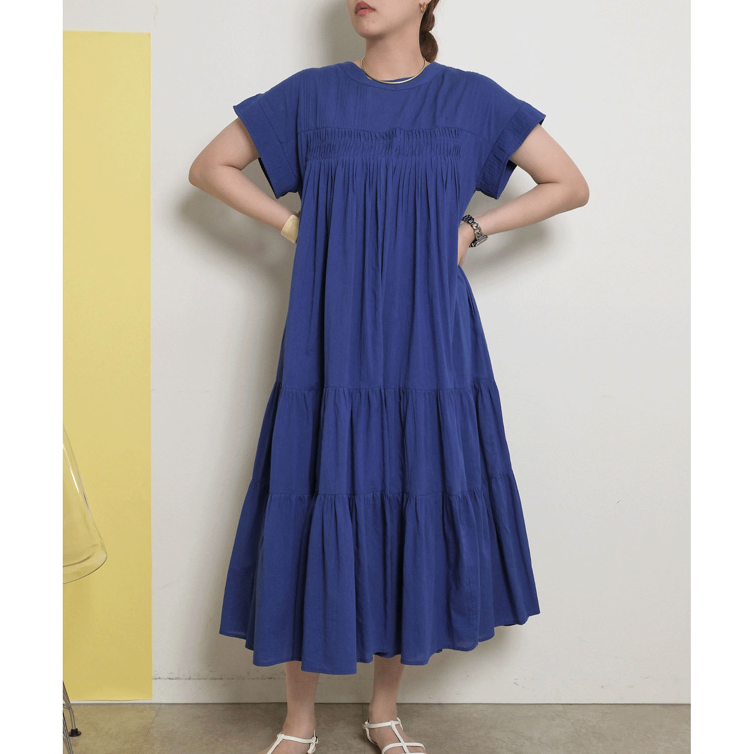 【Insta Live】Palm Riche インド綿 前後2WAYピンタックワンピース - 画像34