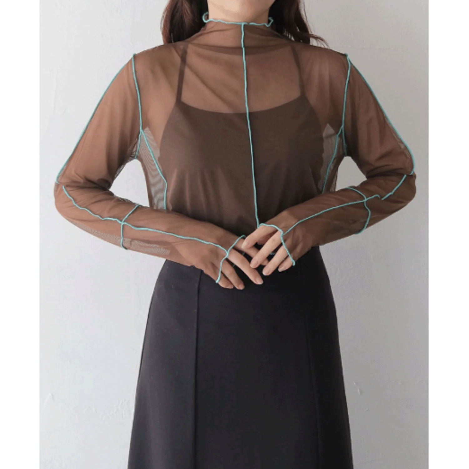 vingtrois 配色メロウスキントップス - 画像5