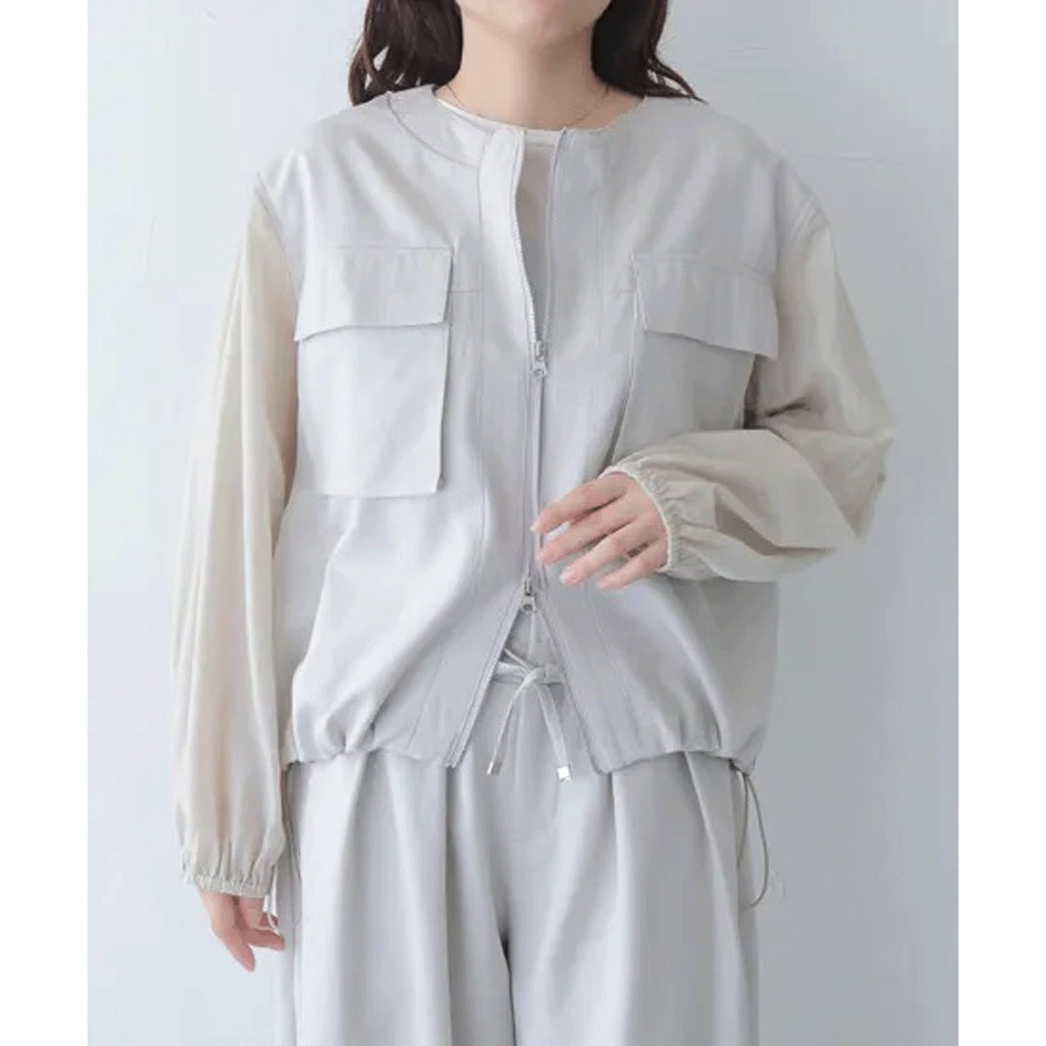 vingtrois リネンタッチブルゾン