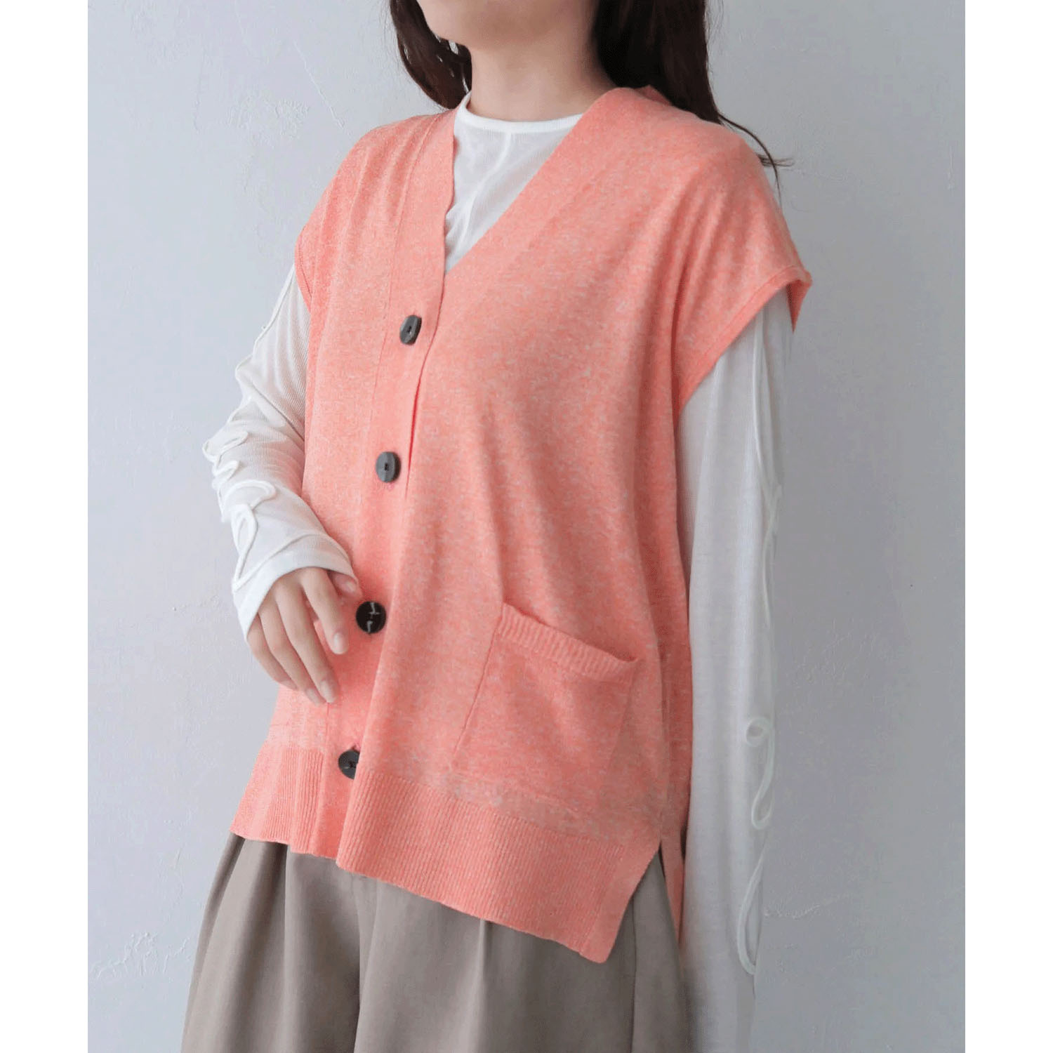 vingtrois  UVカットリネンタッチベスト - 画像11