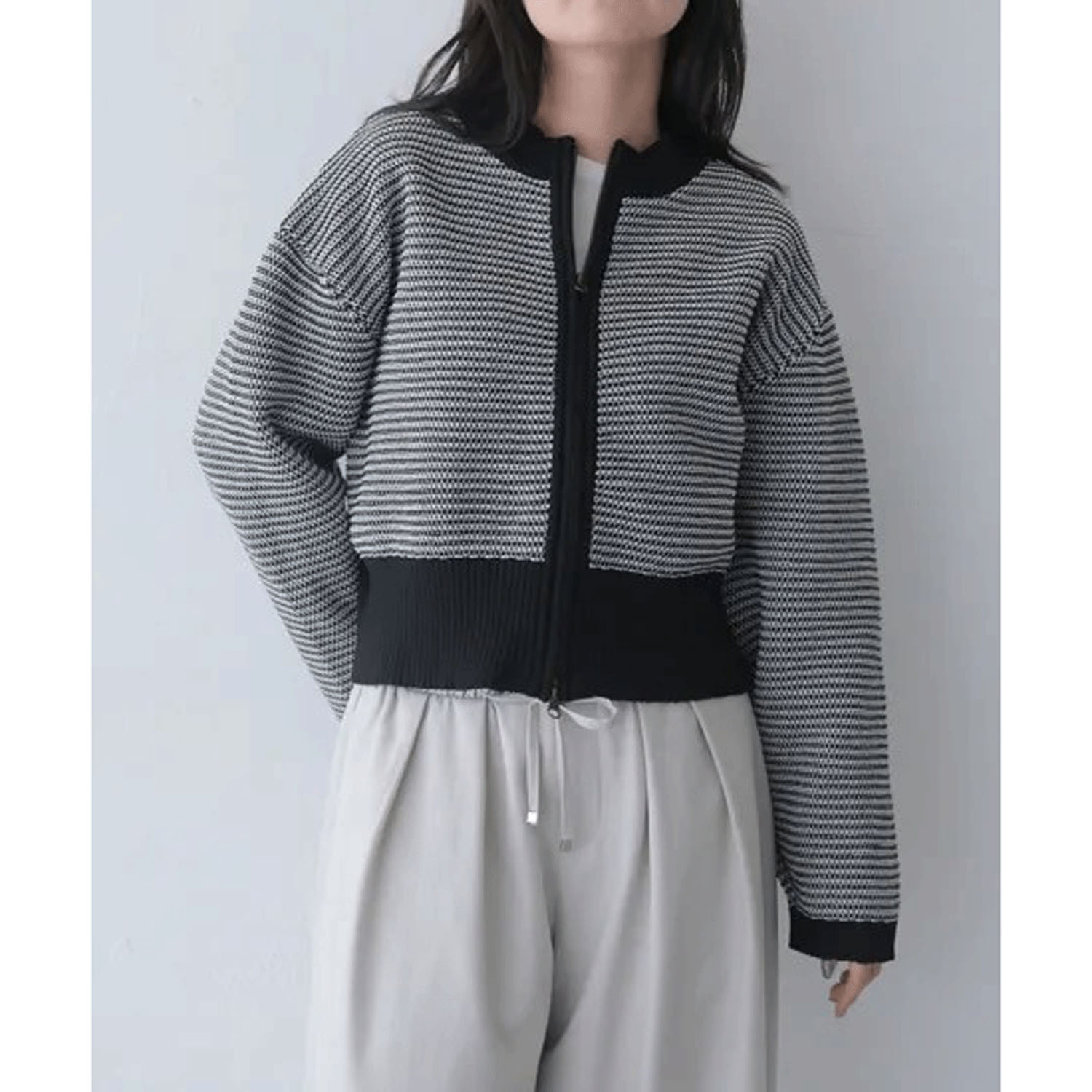 vingtrois ボーダーニットカーデ - 画像2