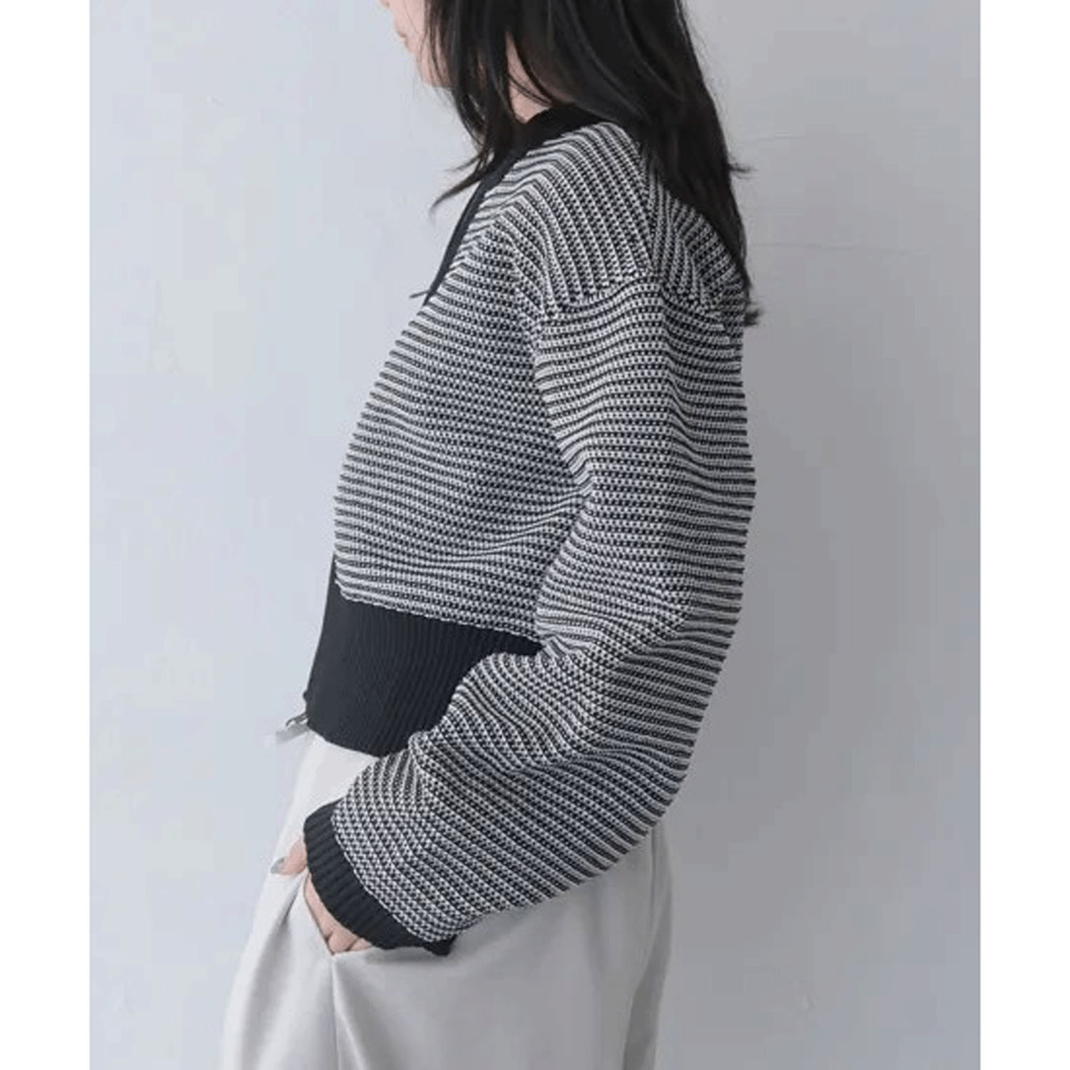 vingtrois ボーダーニットカーデ - 画像4