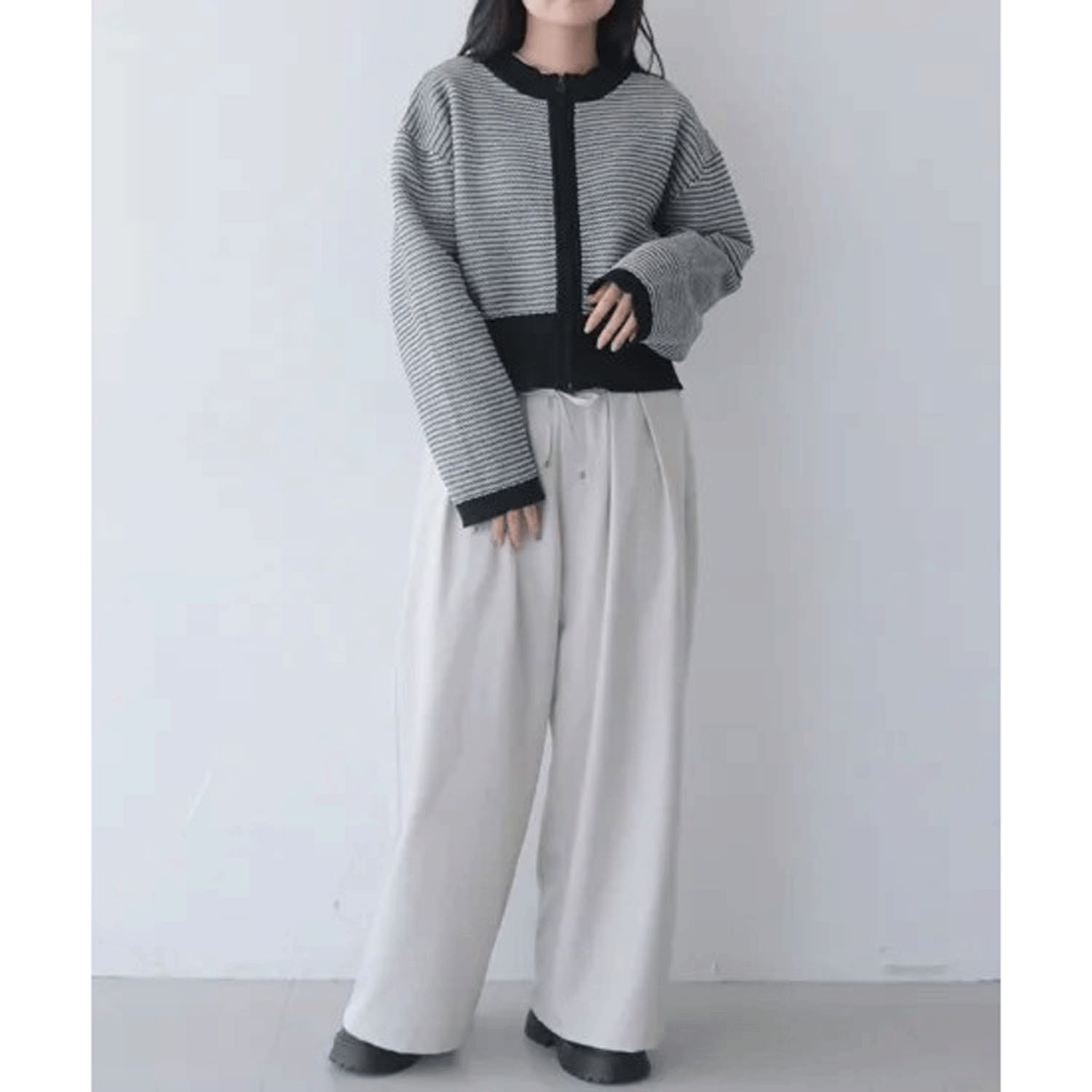 vingtrois ボーダーニットカーデ - 画像6