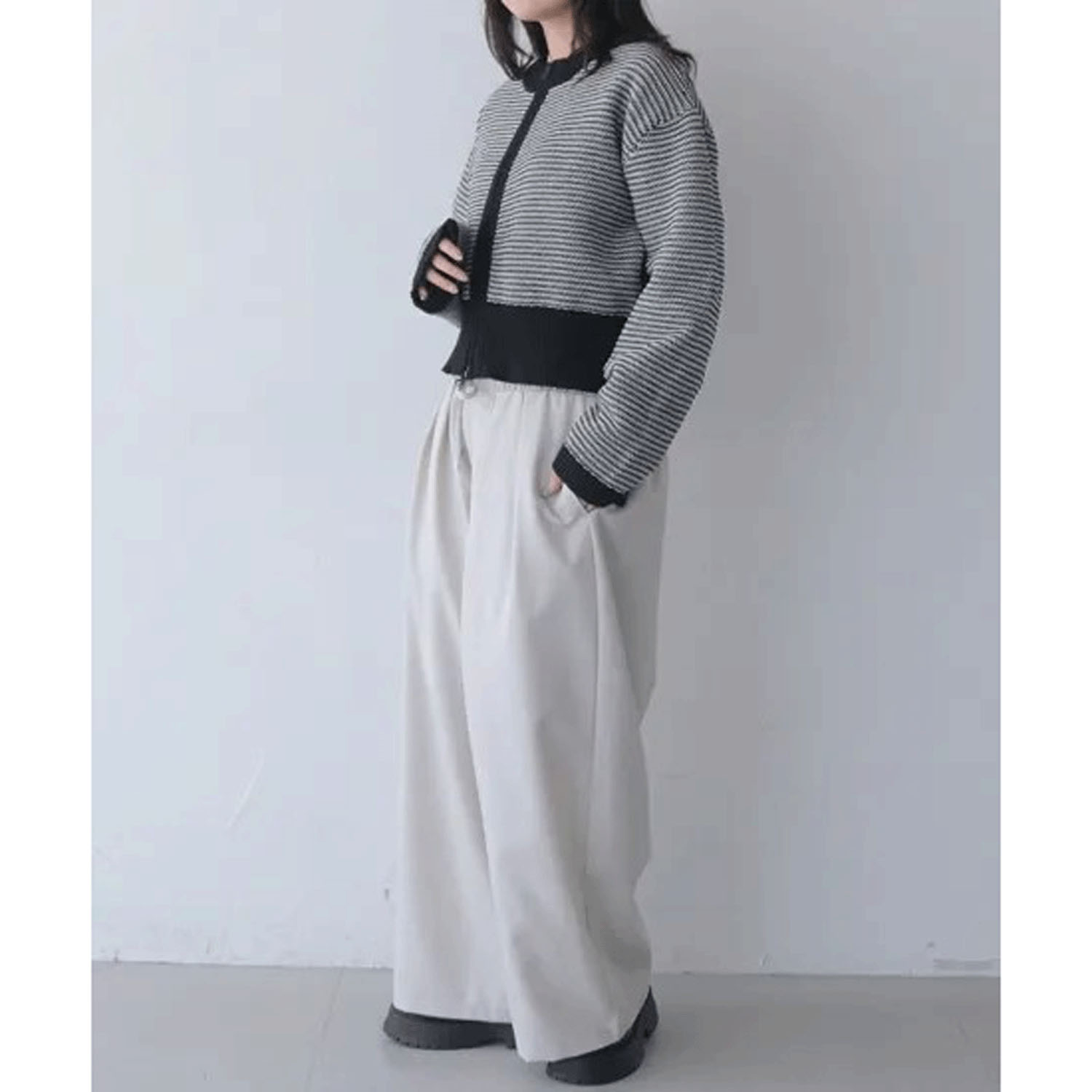 vingtrois ボーダーニットカーデ - 画像7