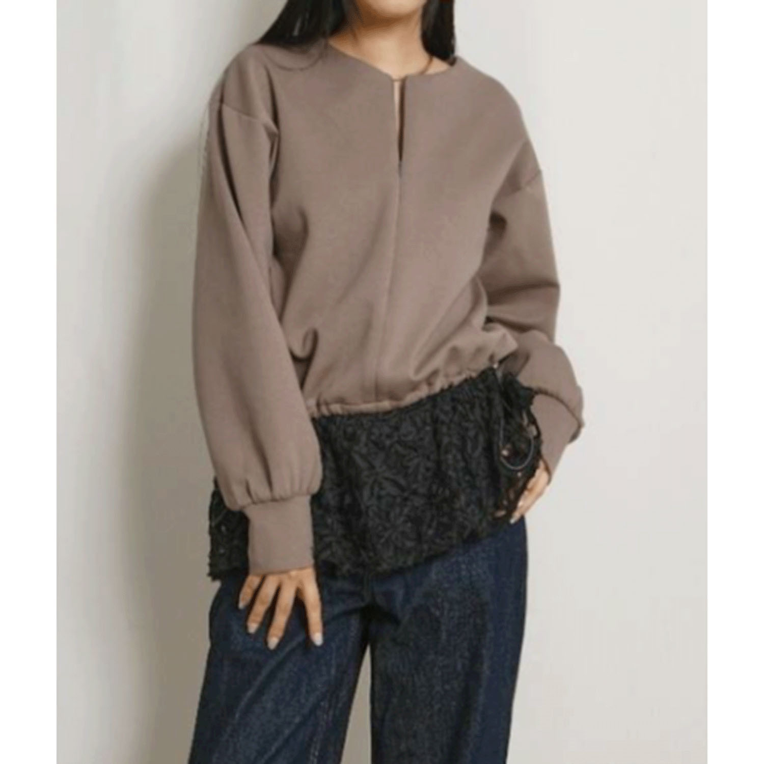 Palm Riche チュール刺しゅうドッキングトップス - 画像2