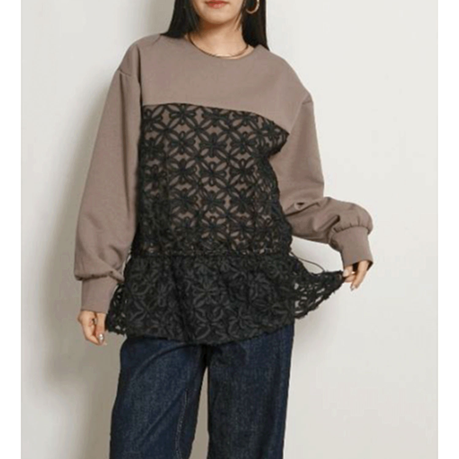 Palm Riche チュール刺しゅうドッキングトップス - 画像1