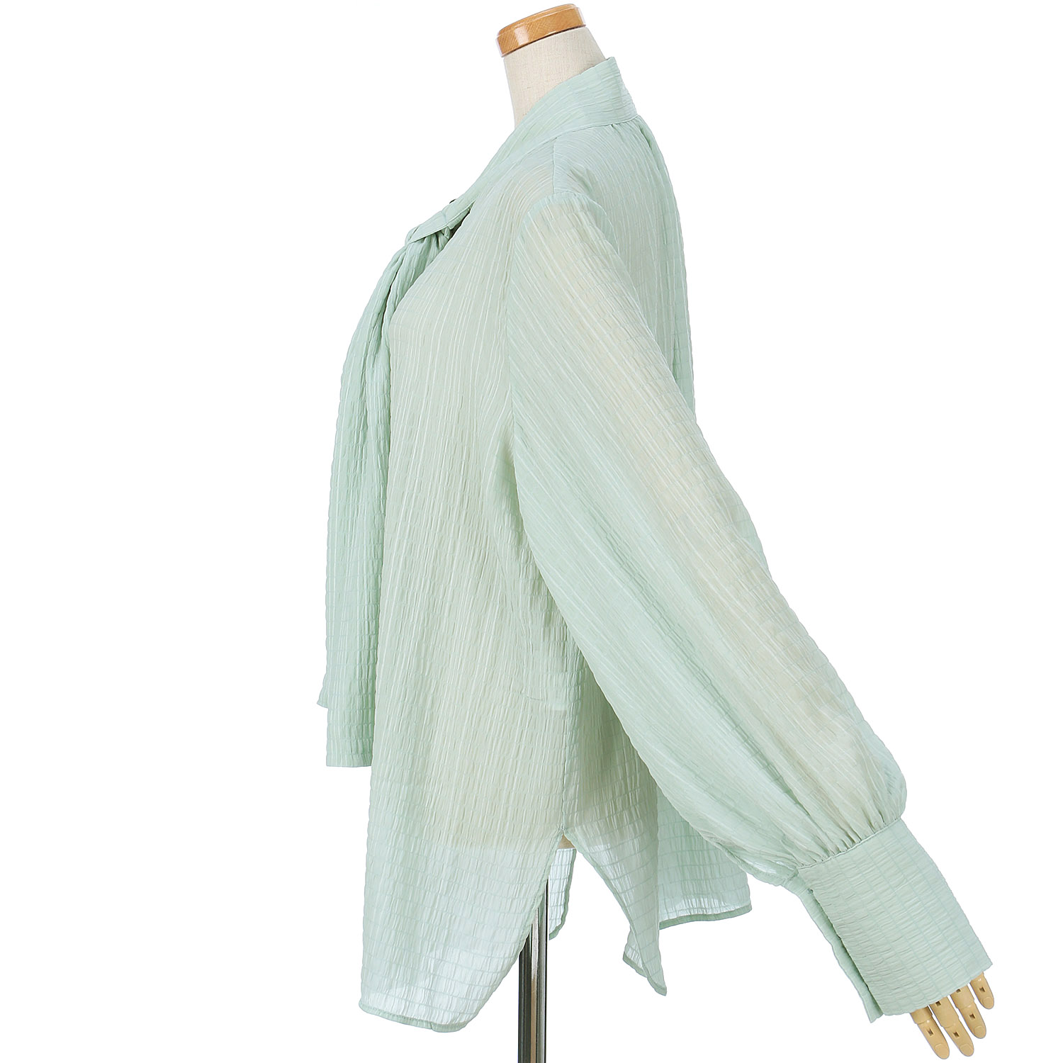 Palm Riche シアーボウタイブラウス - 画像14