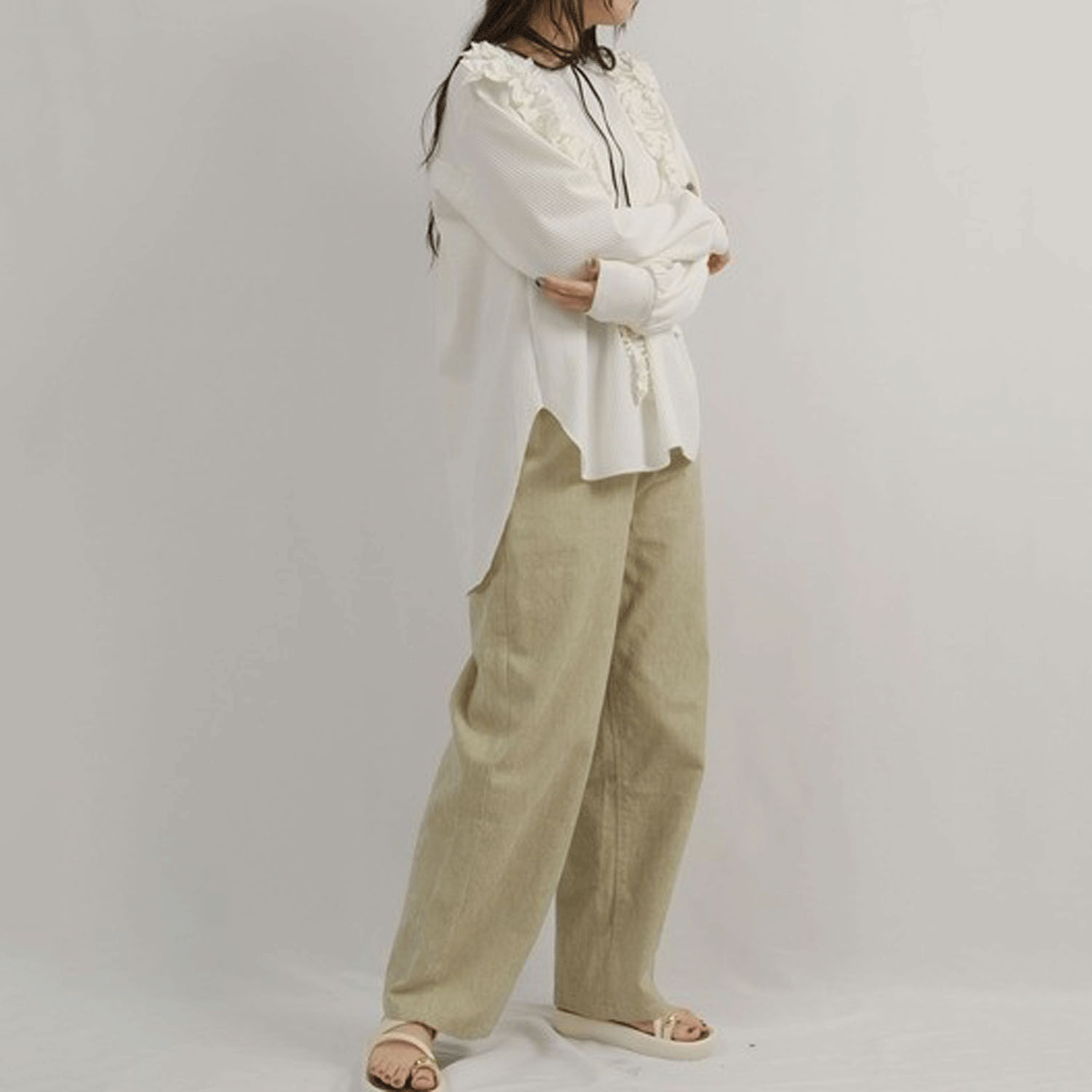 Palm Riche  ランダムフリルワッフルトップス - 画像7