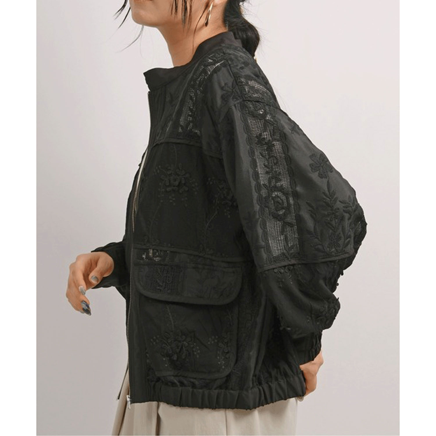 Palm Riche  パッチワークレースブルゾン - 画像11