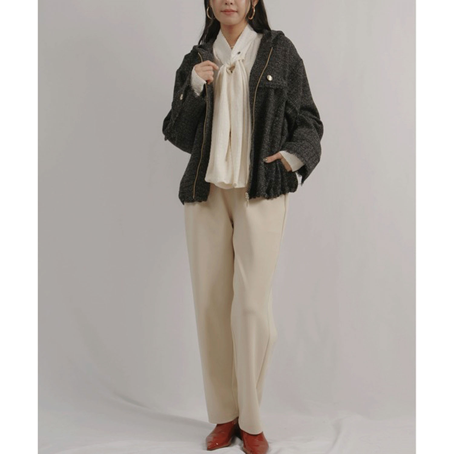 Palm Riche ツイードジップパーカー - 画像16