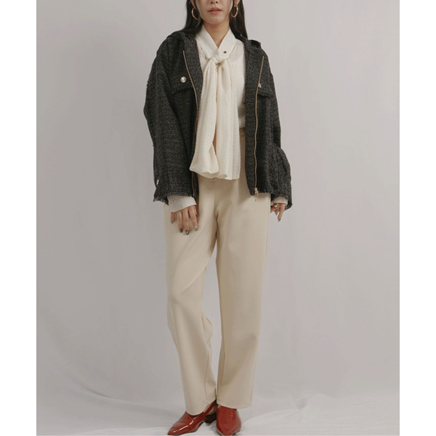 Palm Riche ツイードジップパーカー - 画像17