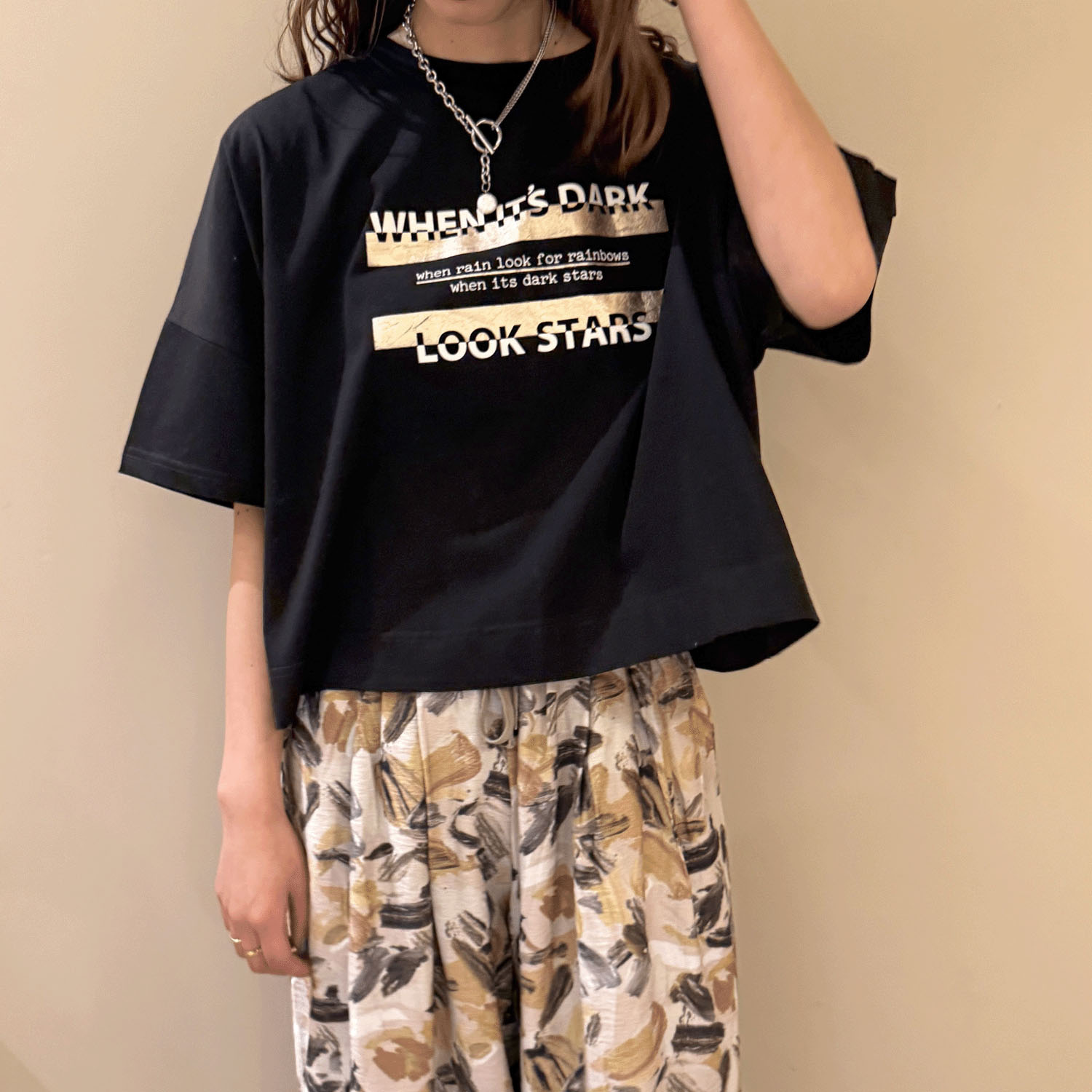 【Insta Live】vingtrois ドライタッチコットン箔ロゴT - 画像1