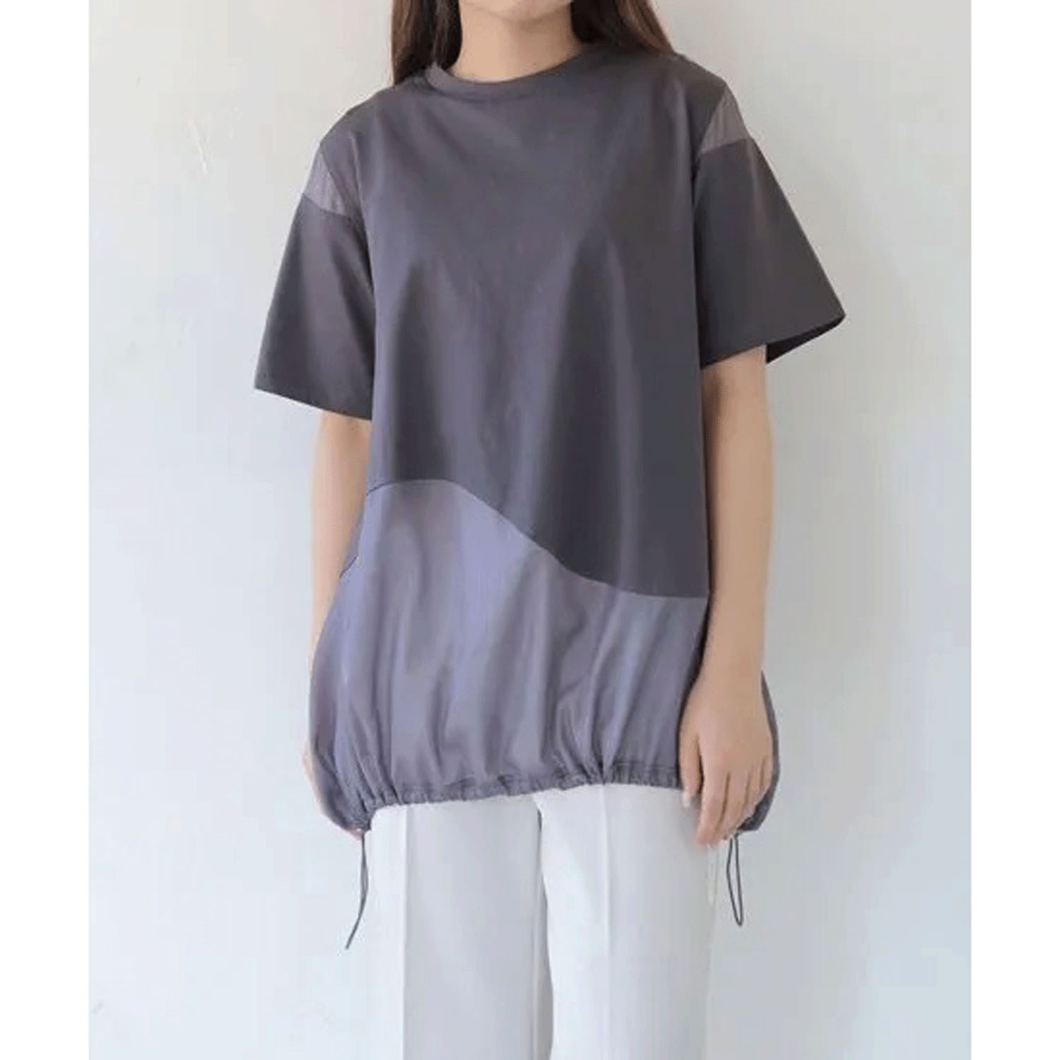 【動画あり】Vingtrois シアー切替ウェーブデザインプルオーバー