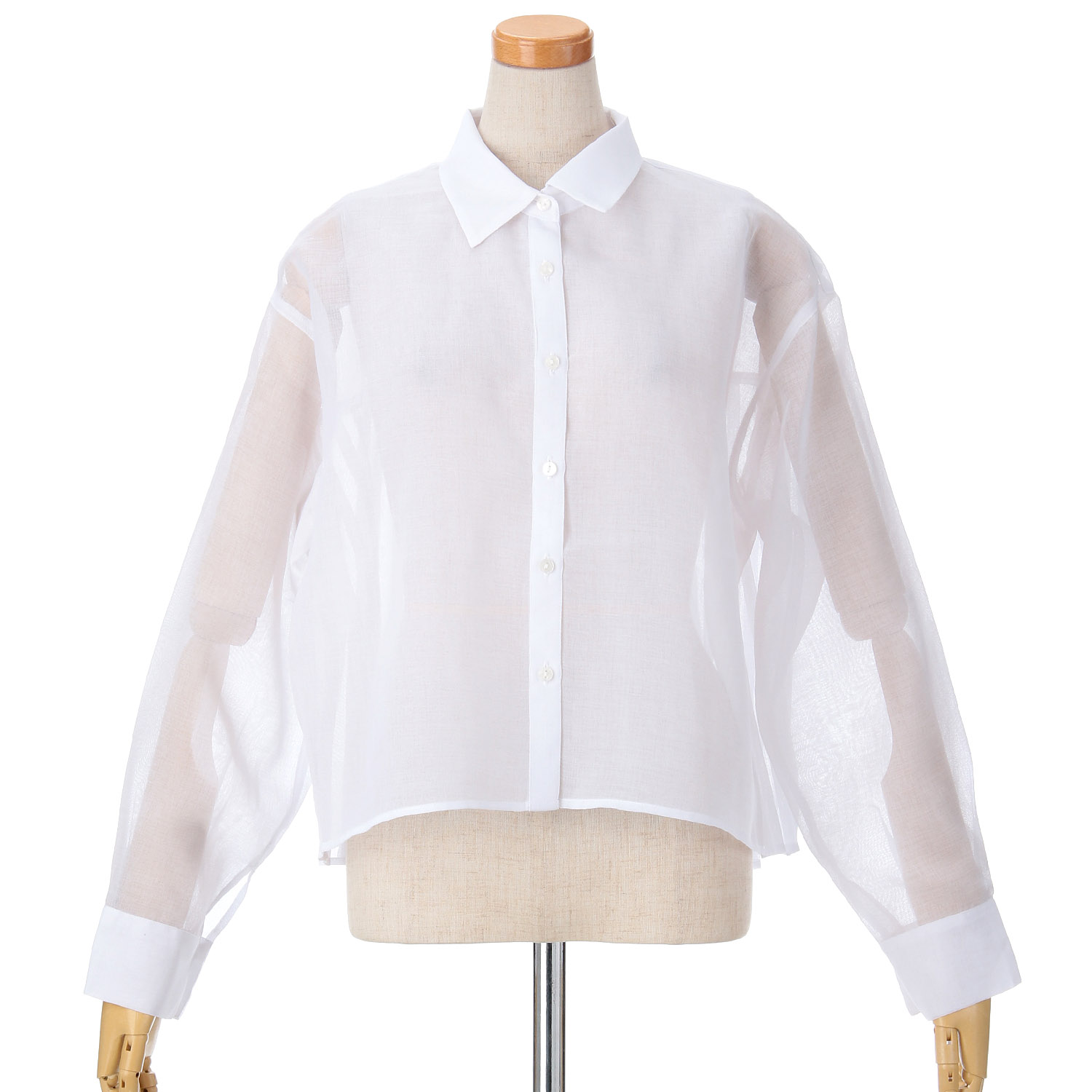 Emilyan シアーリネンライクプリーツブラウス - 画像2