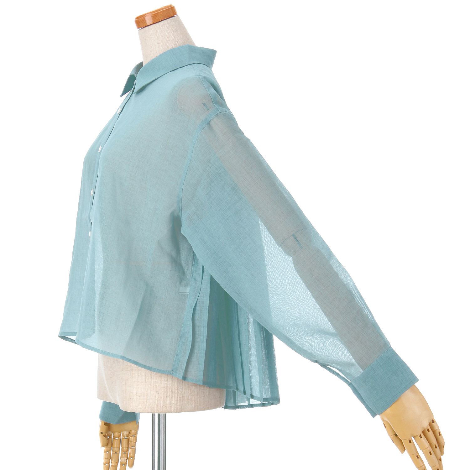 Emilyan シアーリネンライクプリーツブラウス - 画像5