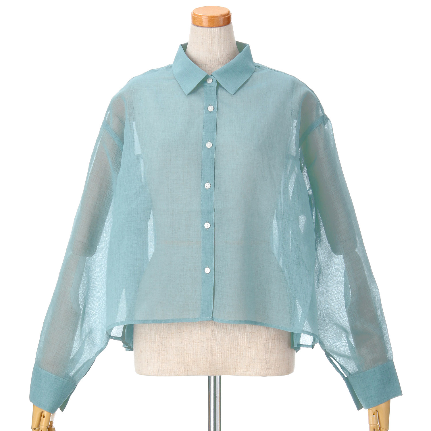 Emilyan シアーリネンライクプリーツブラウス - 画像1