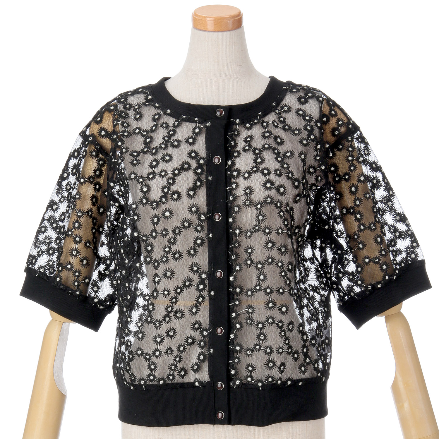 Emilyan デイジー刺しゅうレースブラウス - 画像3