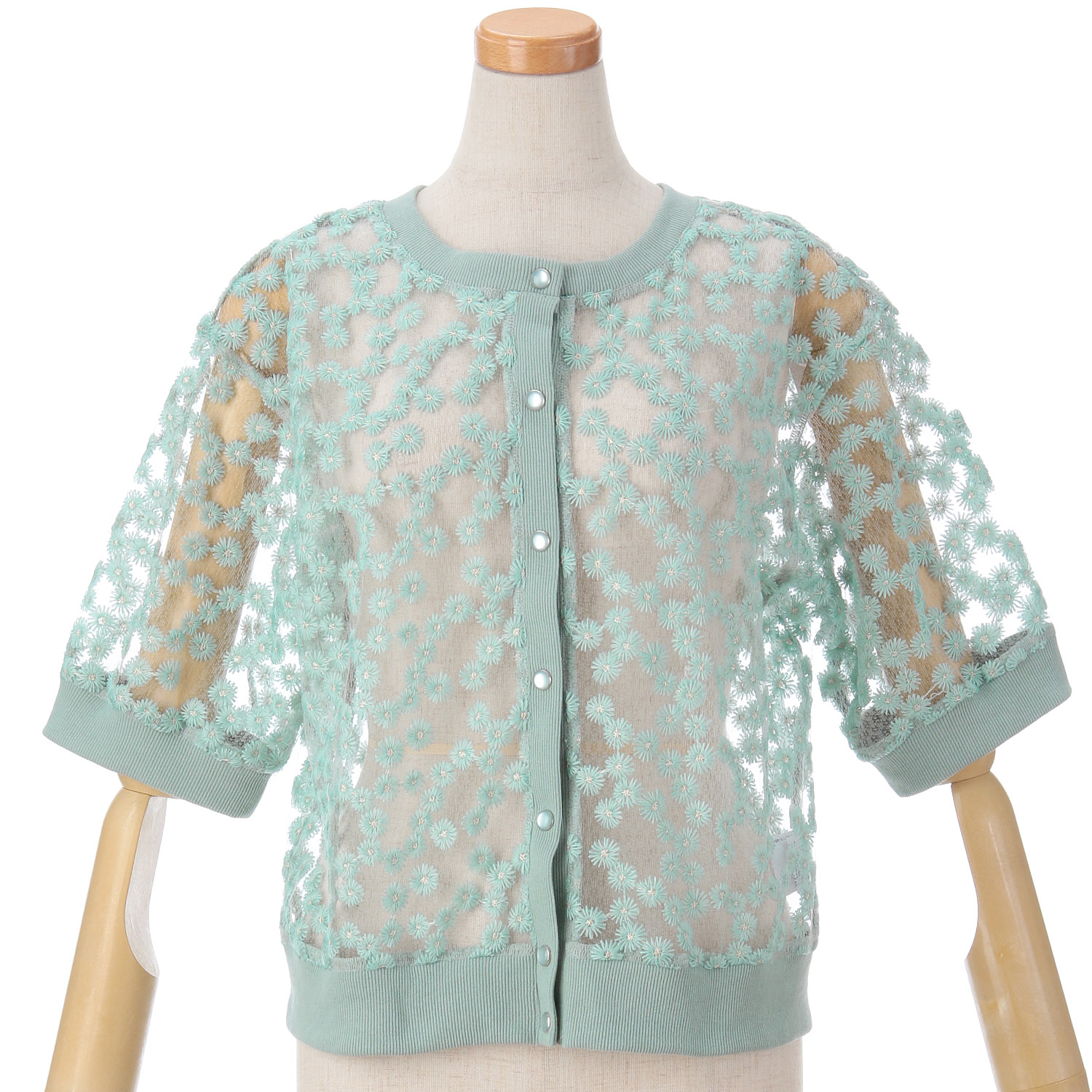 Emilyan デイジー刺しゅうレースブラウス - 画像1