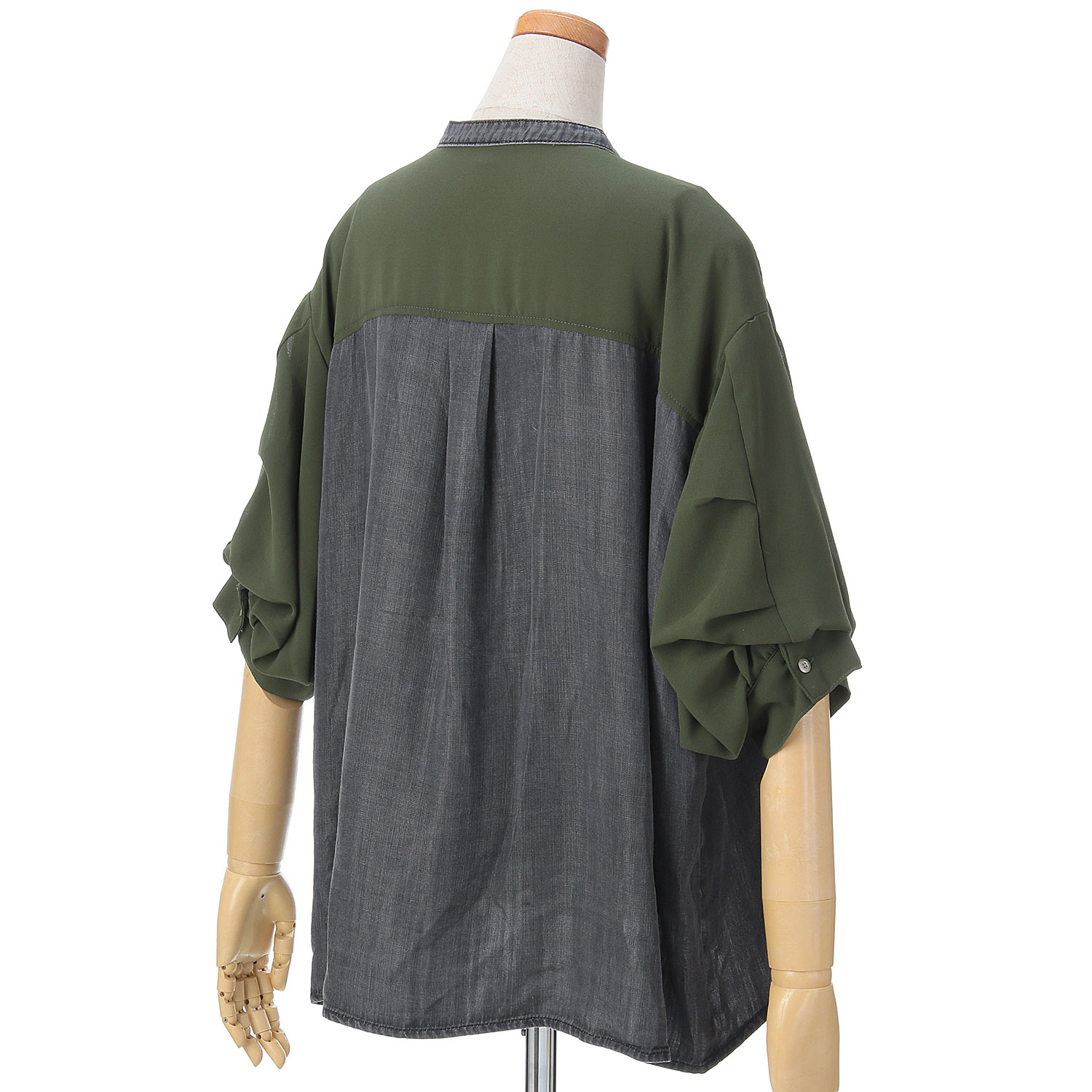 33℃ テンセルデニム切替ダブルポケットシャツ - 画像6