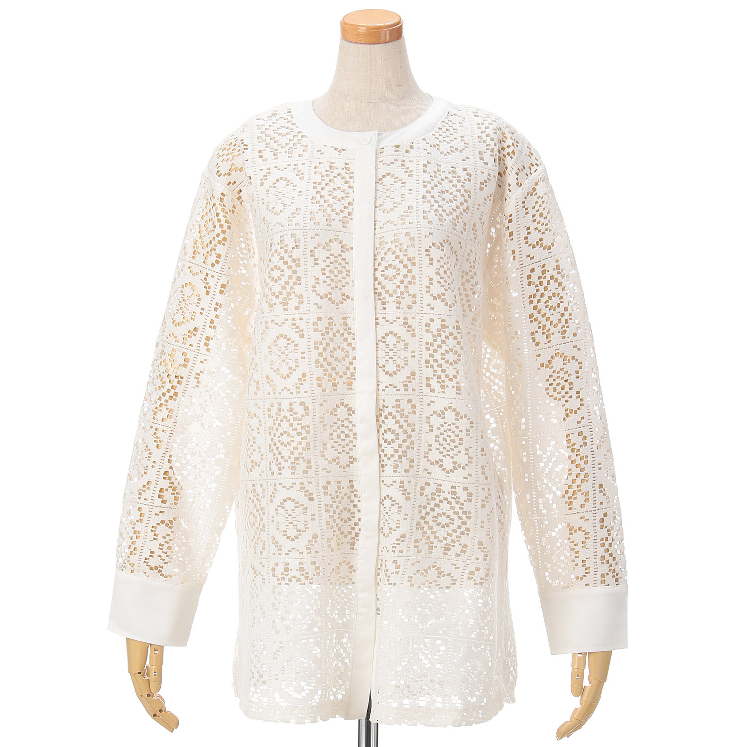 vingtrois スクエアレースシャツ - 画像11