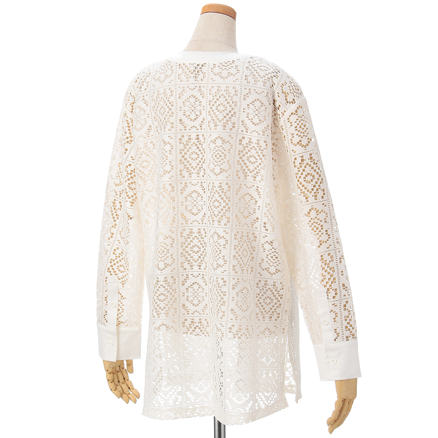 vingtrois スクエアレースシャツ - 画像13