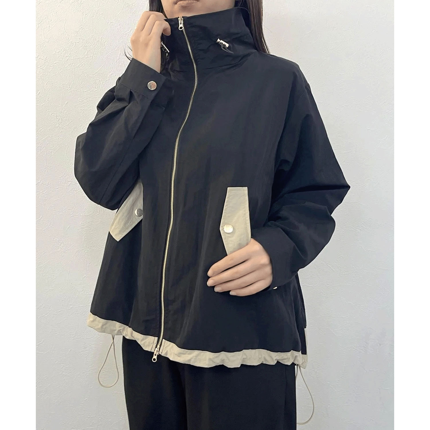 vingtrois ボリュームネック配色ブルゾン - 画像5