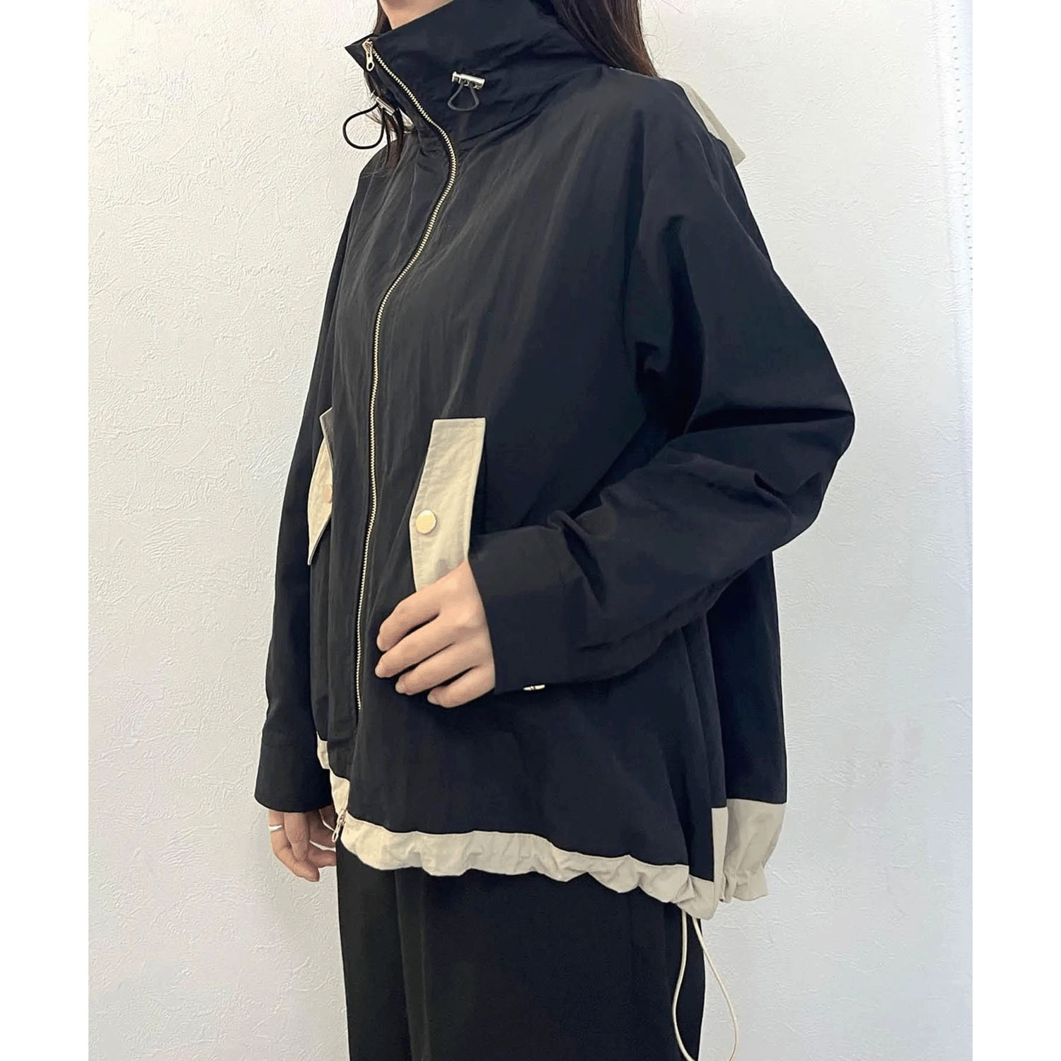 vingtrois ボリュームネック配色ブルゾン - 画像6