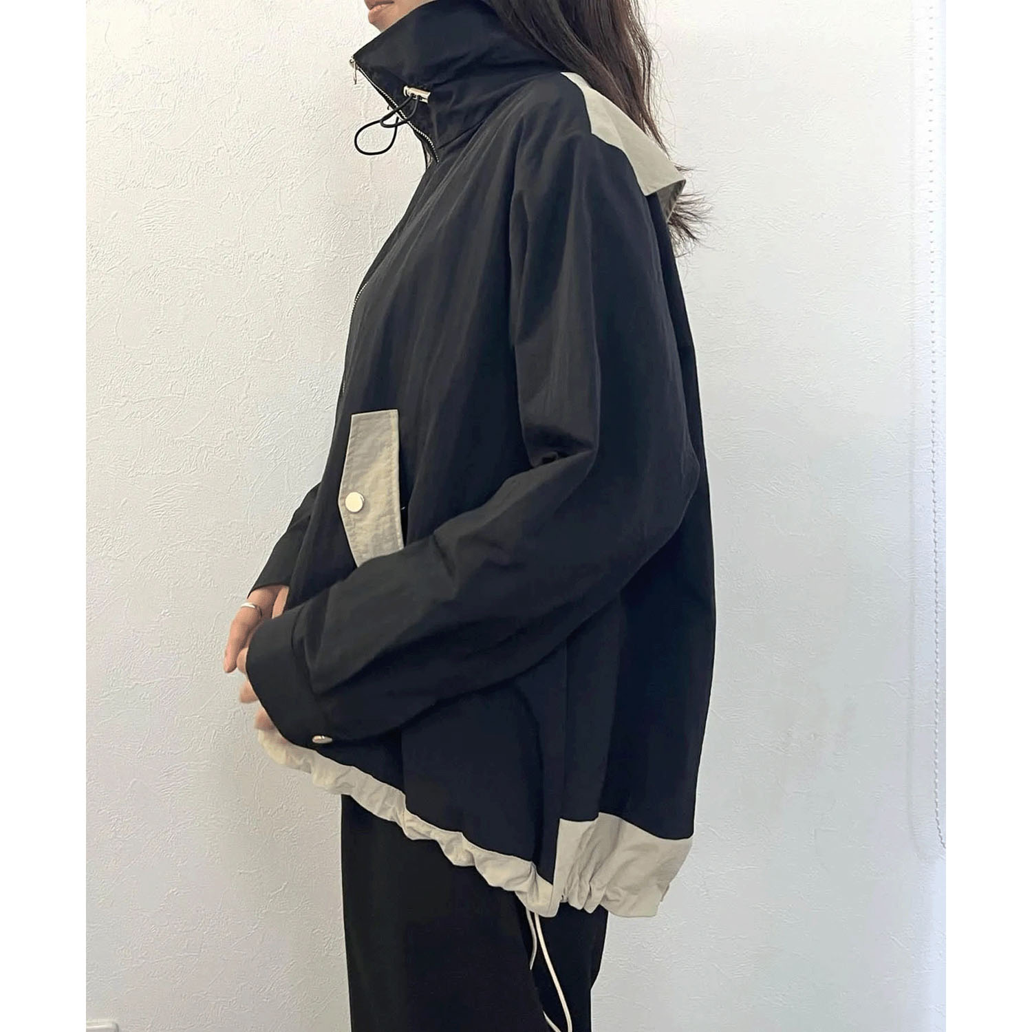 vingtrois ボリュームネック配色ブルゾン - 画像7