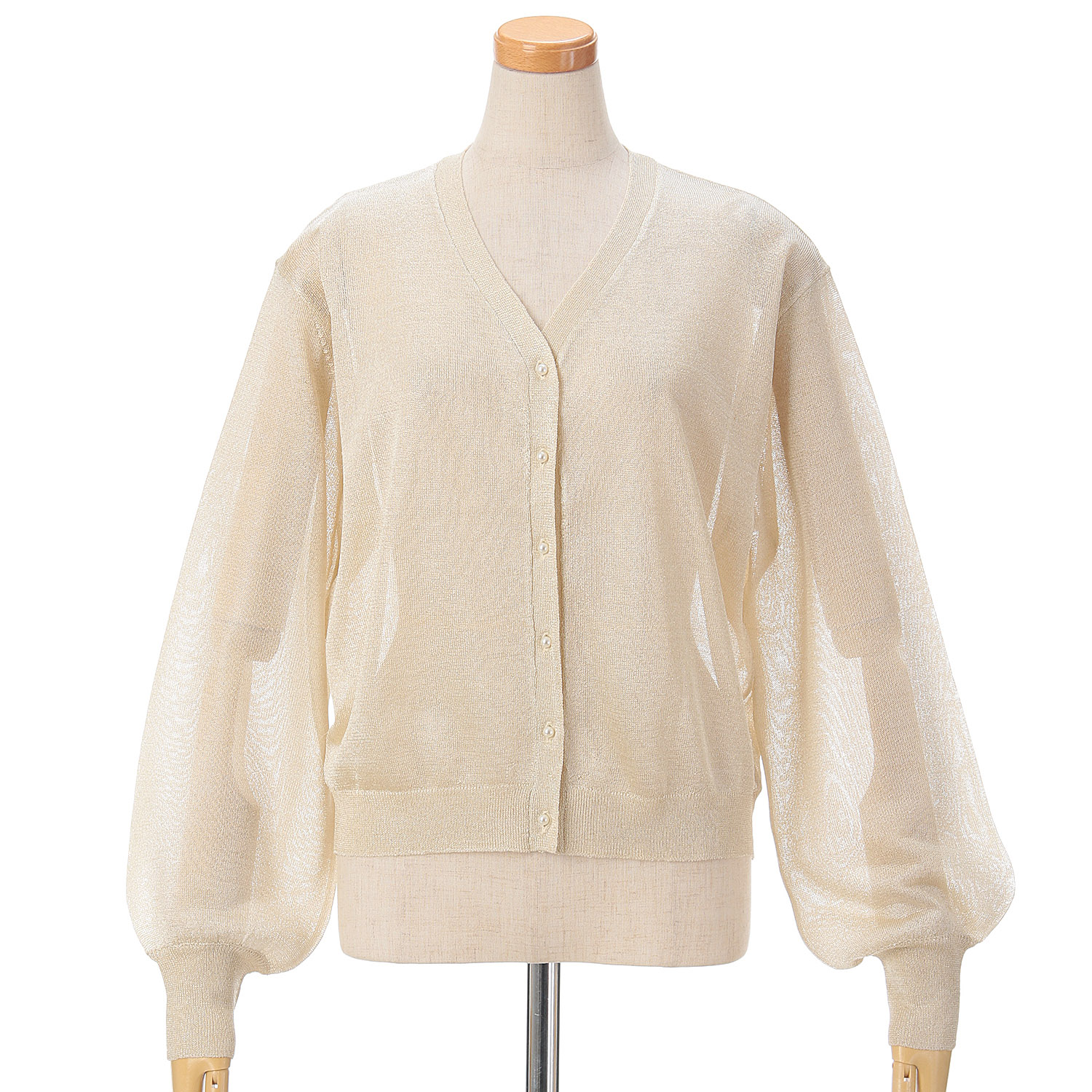 vingtrois Vネックシアーカーデ - 画像16