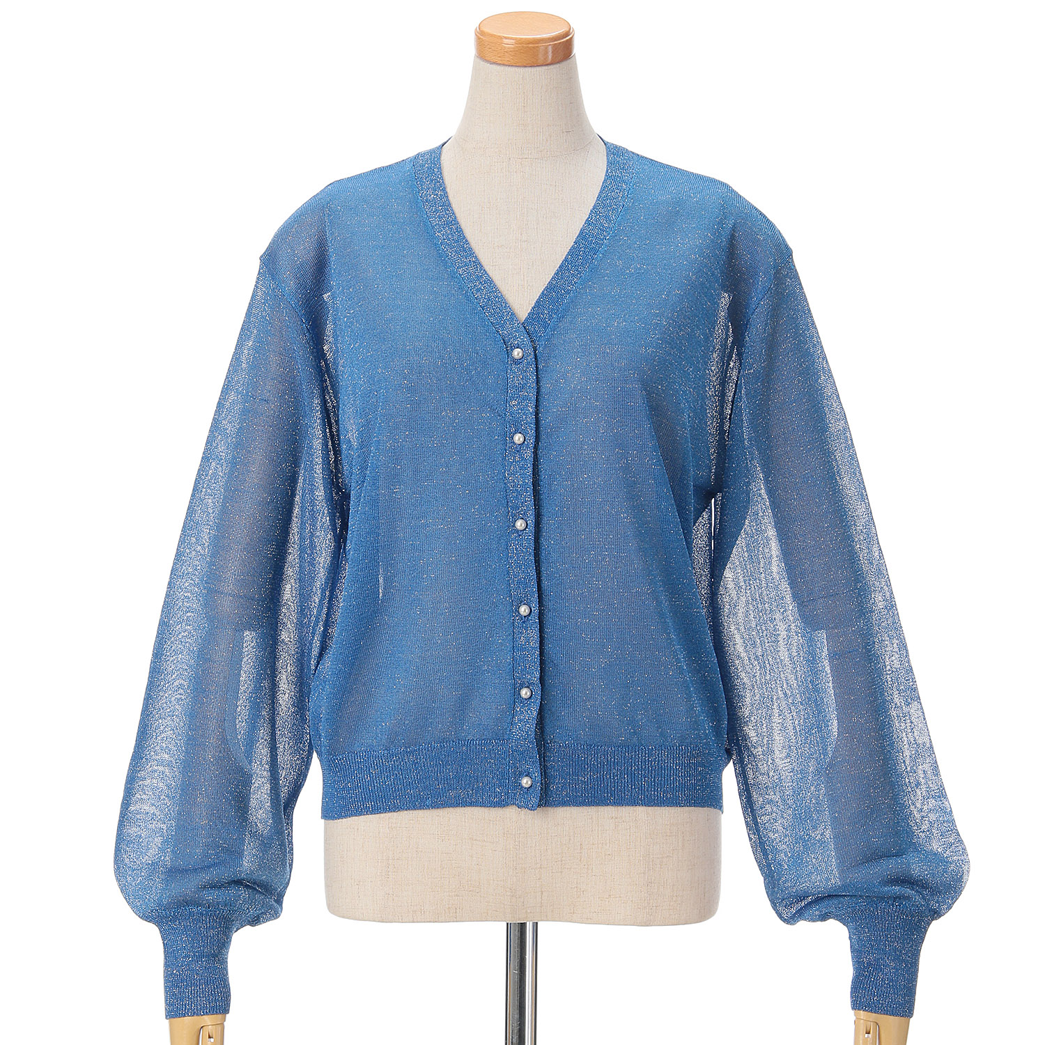 vingtrois Vネックシアーカーデ - 画像6