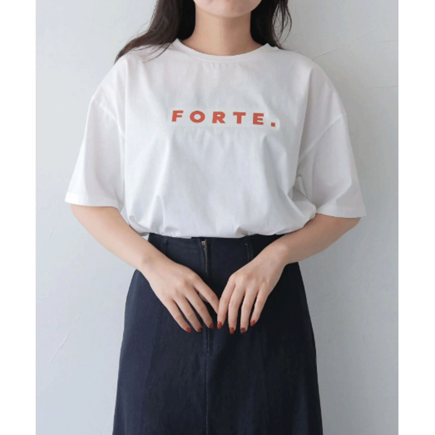 vingtrois ドライタッチコットンフォントTシャツ - 画像8