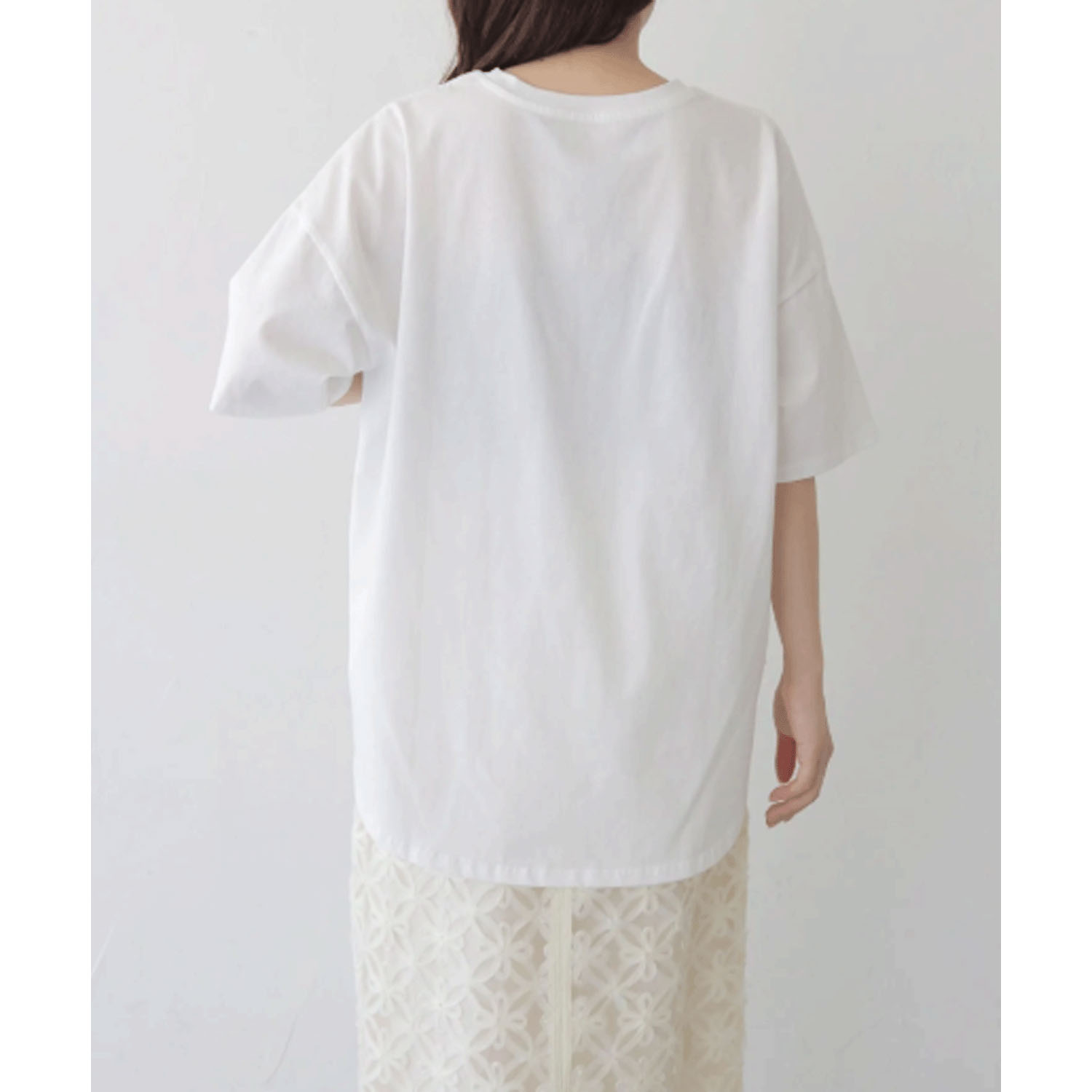 vingtroisドライタッチコットンカーブロゴTシャツ - 画像6