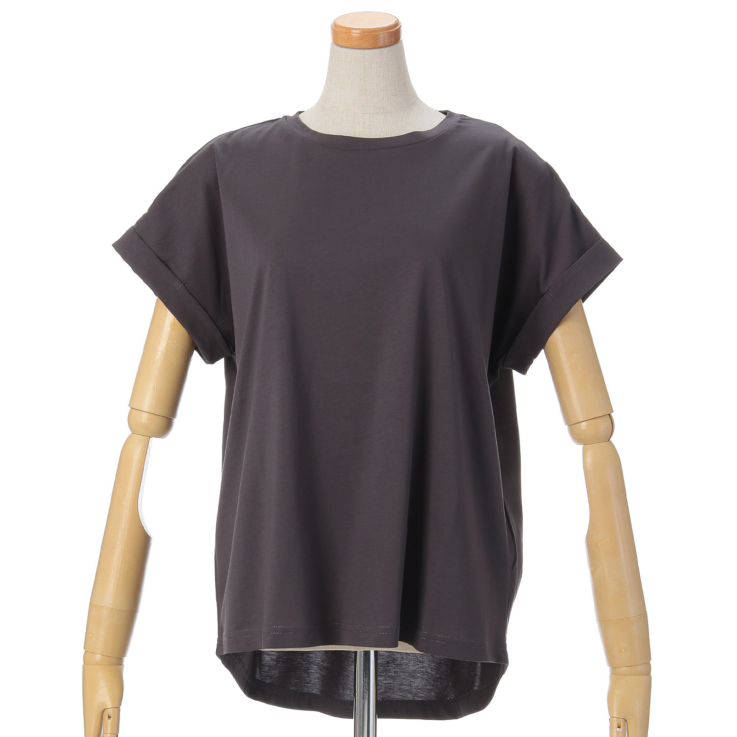 vingtrois ドライタッチコットンターンバックTシャツ - 画像3