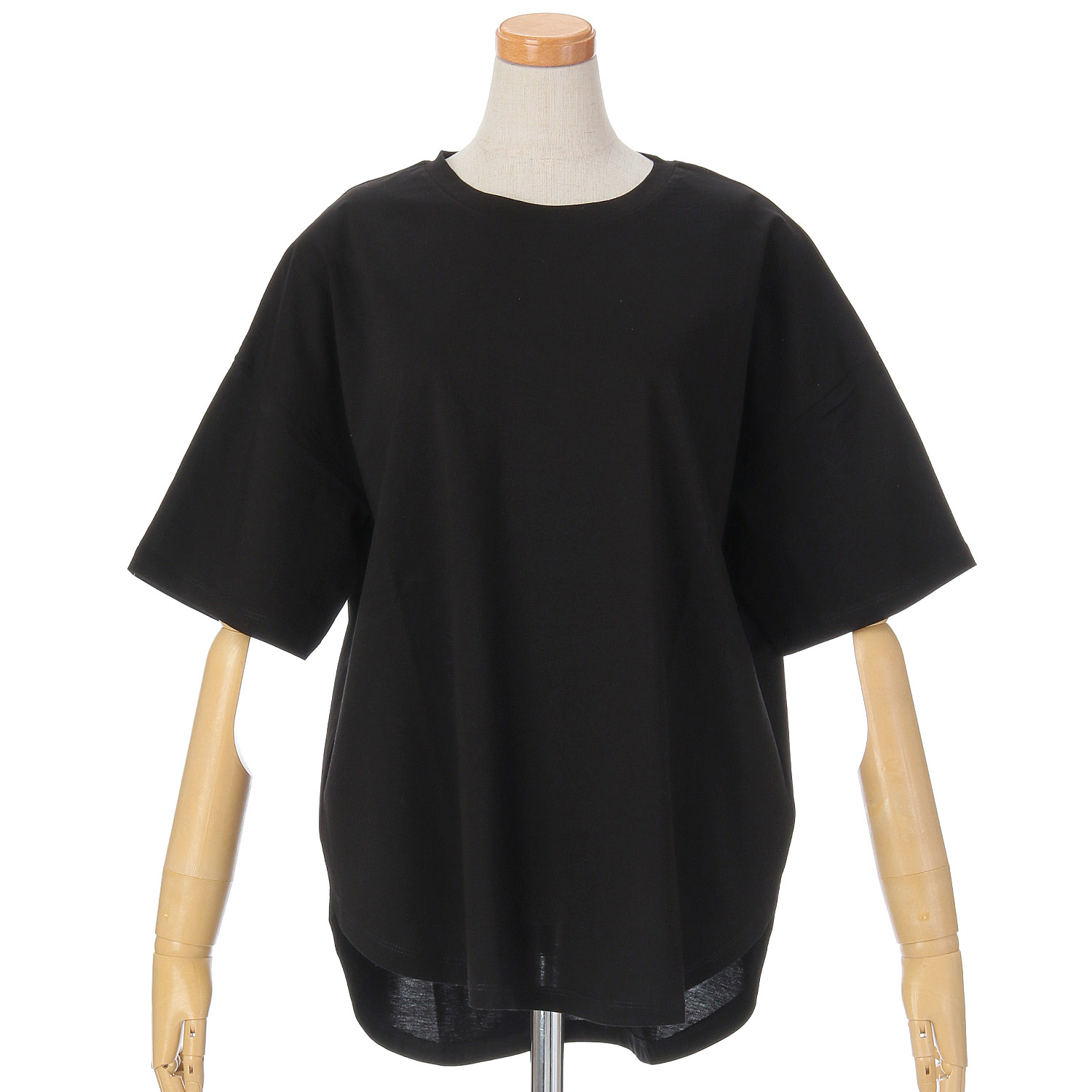 vingtrois ドライタッチコットン裾ラウンドTシャツ - 画像4