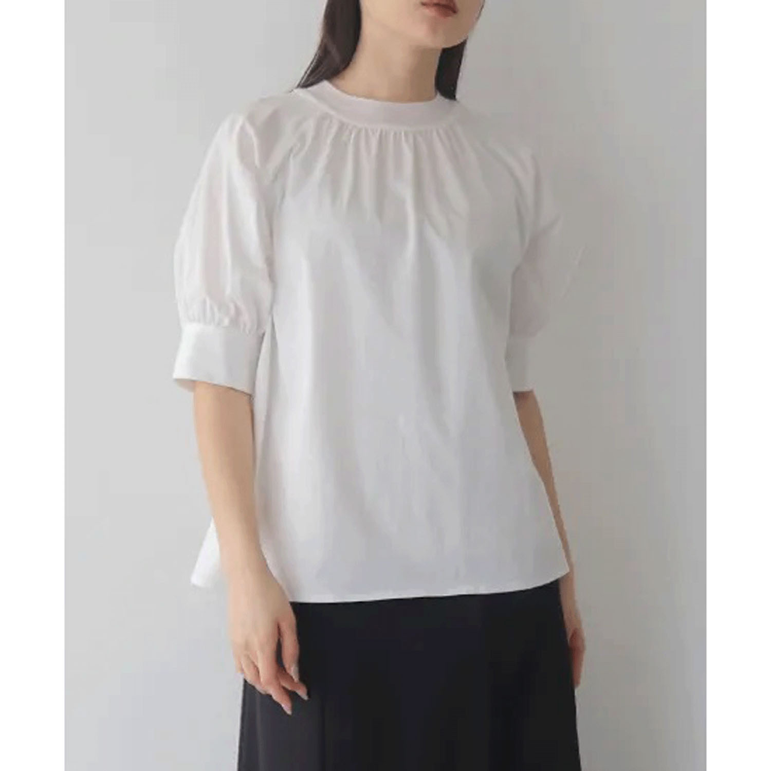 vingtrois シルケットギャザーTブラウス - 画像1