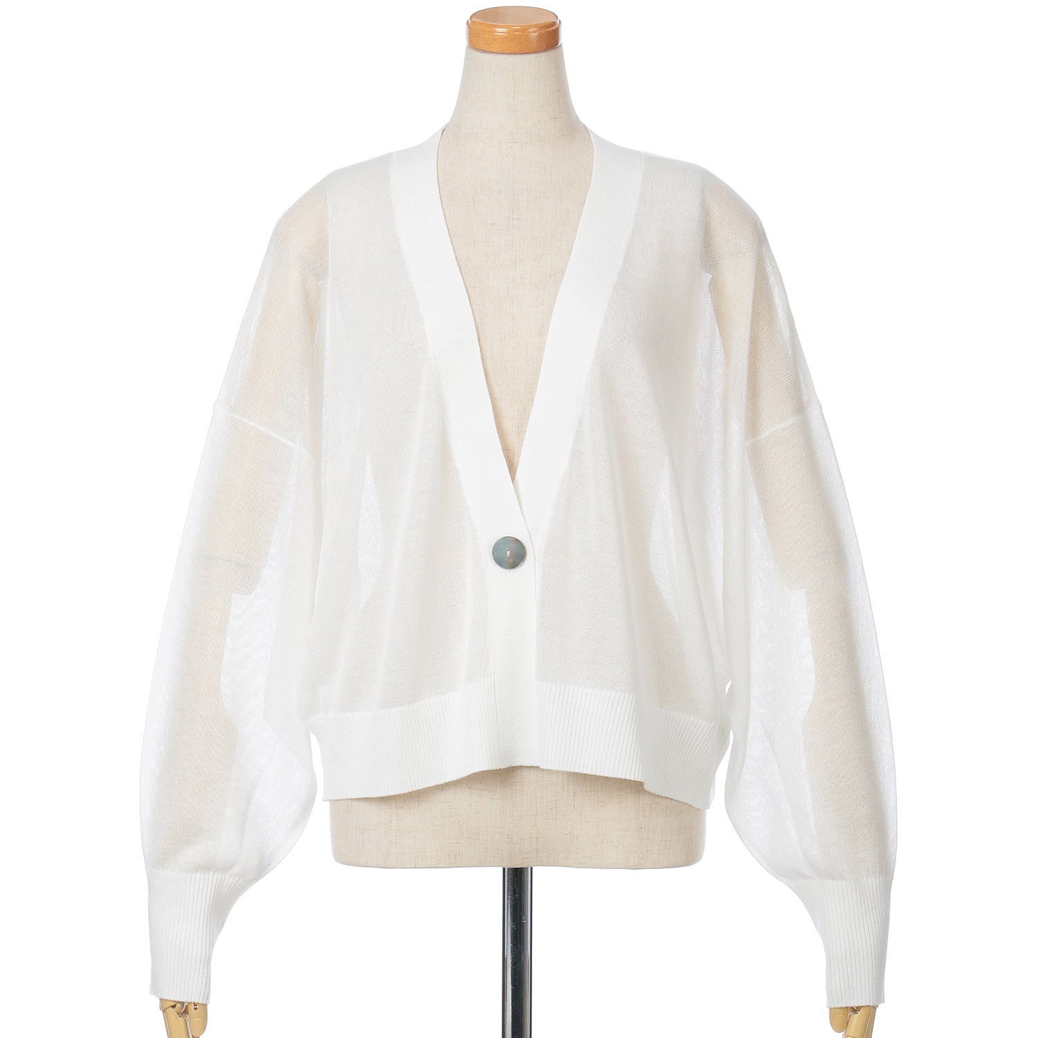 vingtrois ショートドルマン風ニットカーデ - 画像4