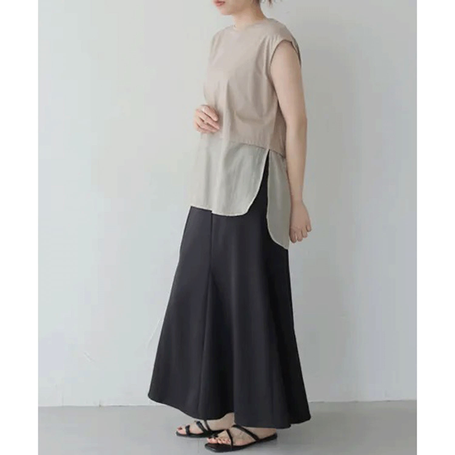 vingtrois 裾シアー切替ノースリーブ - 画像12