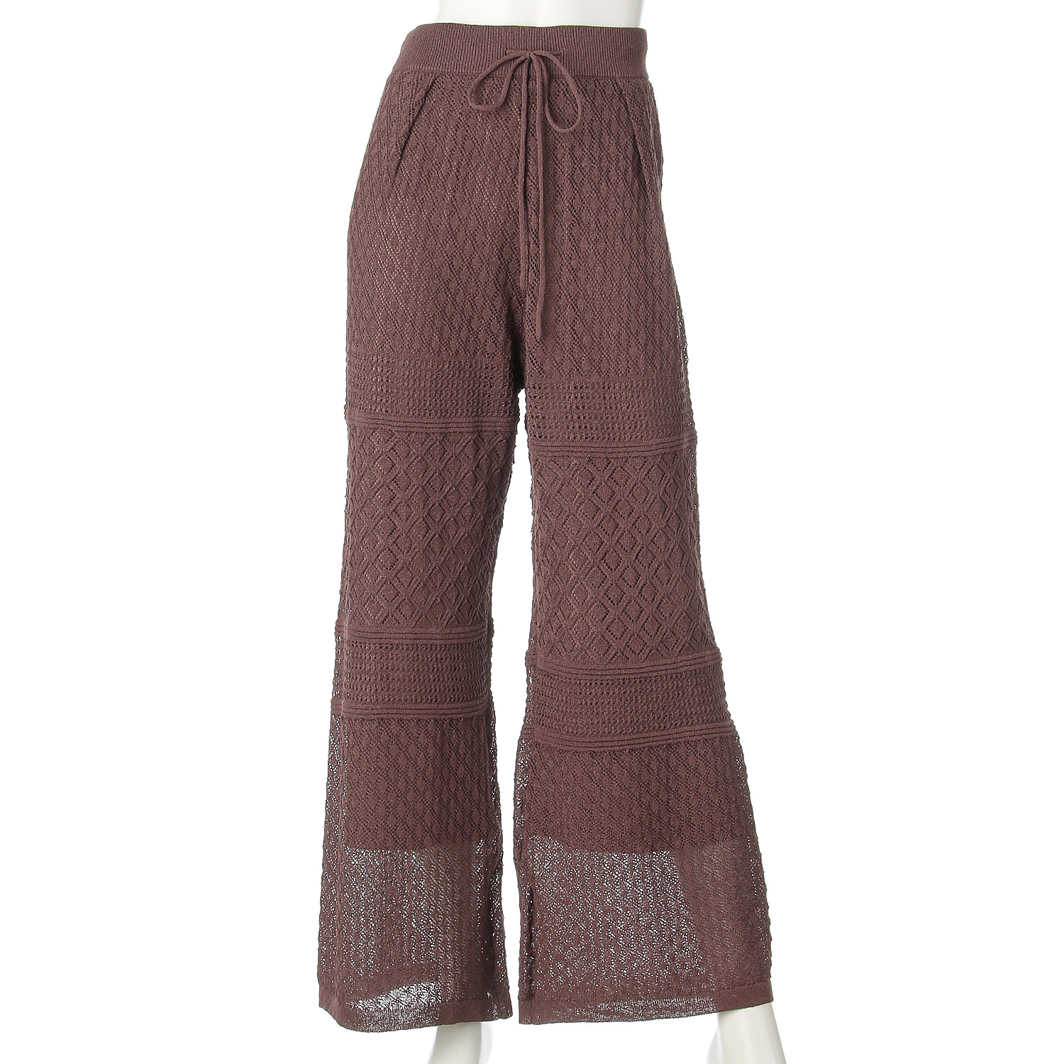 vingtrois 透かし柄ニットパンツ - 画像1