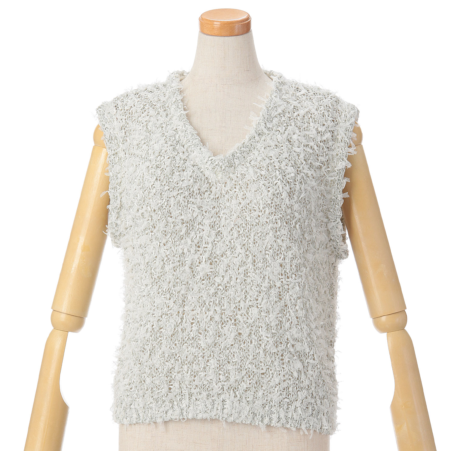 vingtrois チュールフリンジラメベスト - 画像3