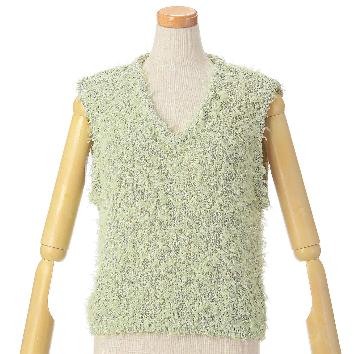 vingtrois チュールフリンジラメベスト - 画像1