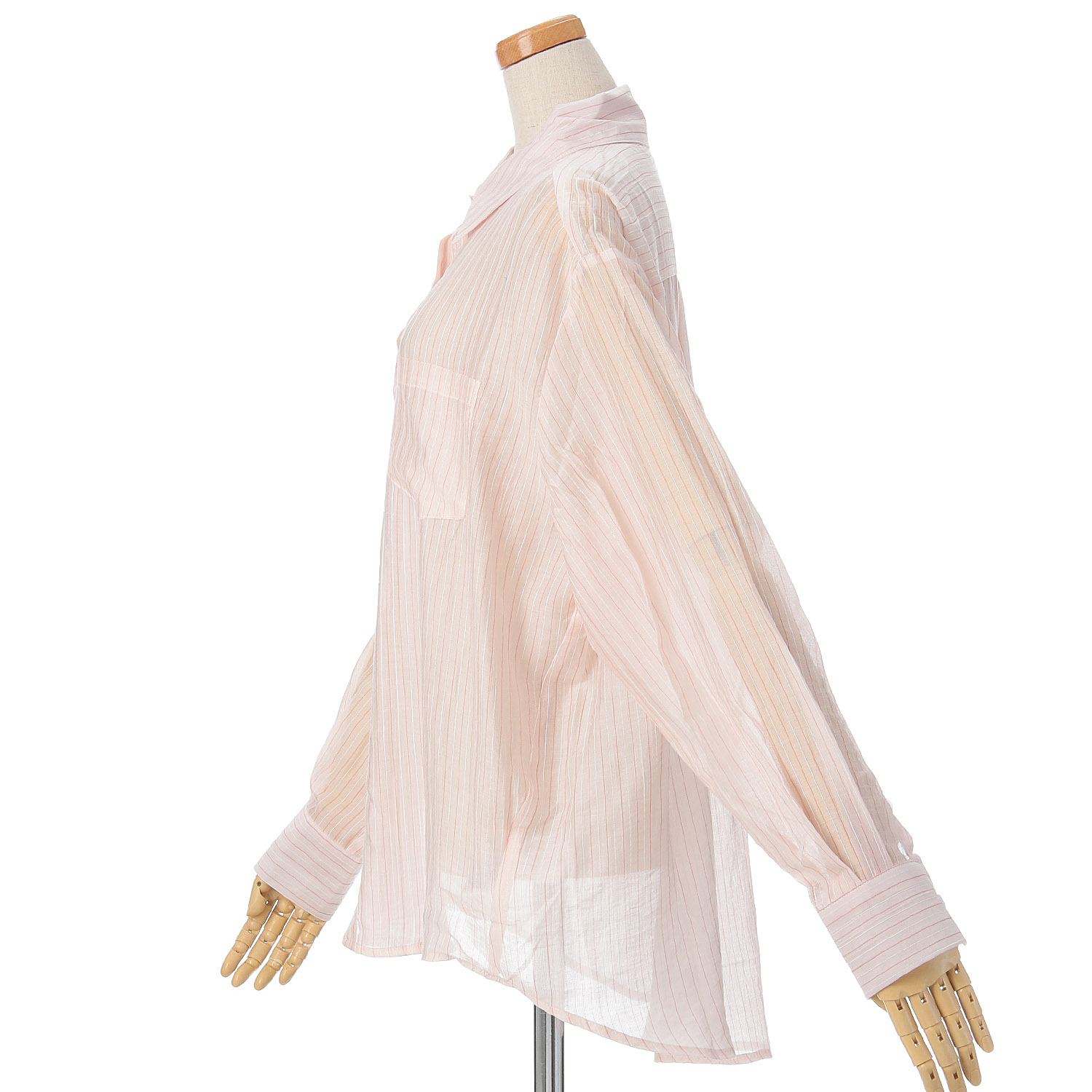 vingtrois シアーストライプシャツ - 画像4