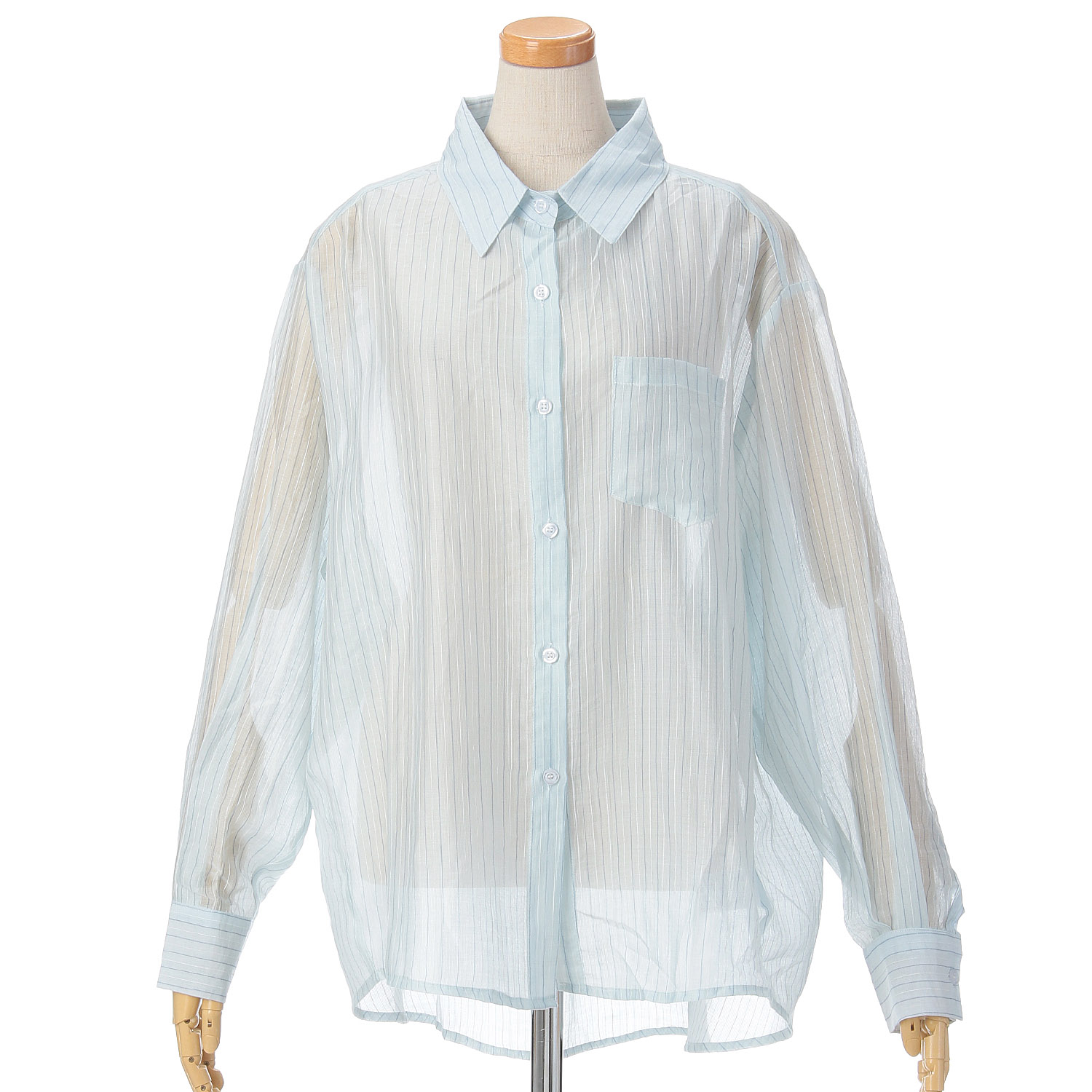 vingtrois シアーストライプシャツ - 画像7