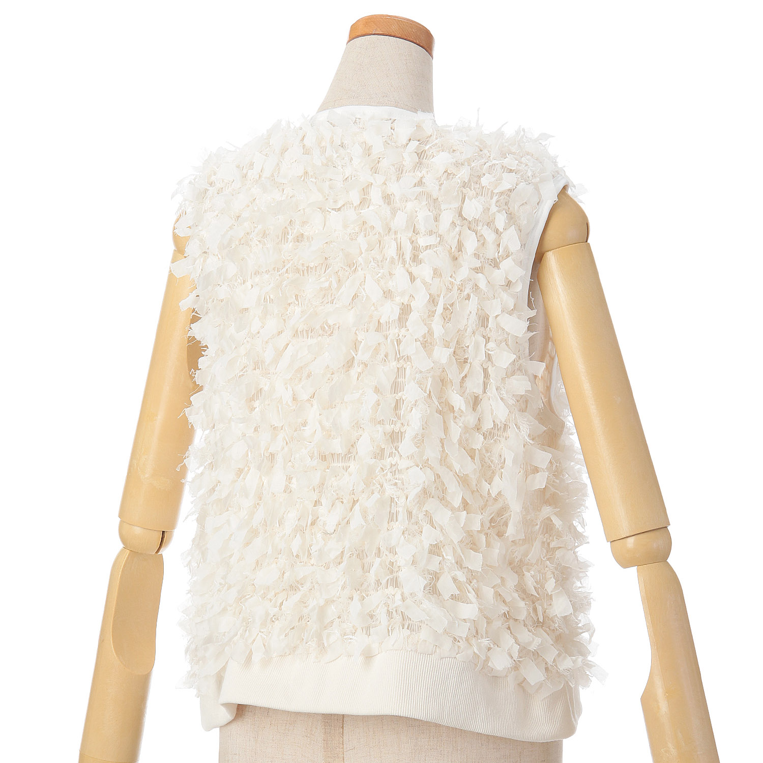 vingtrois リボンフリンジジップベスト - 画像4