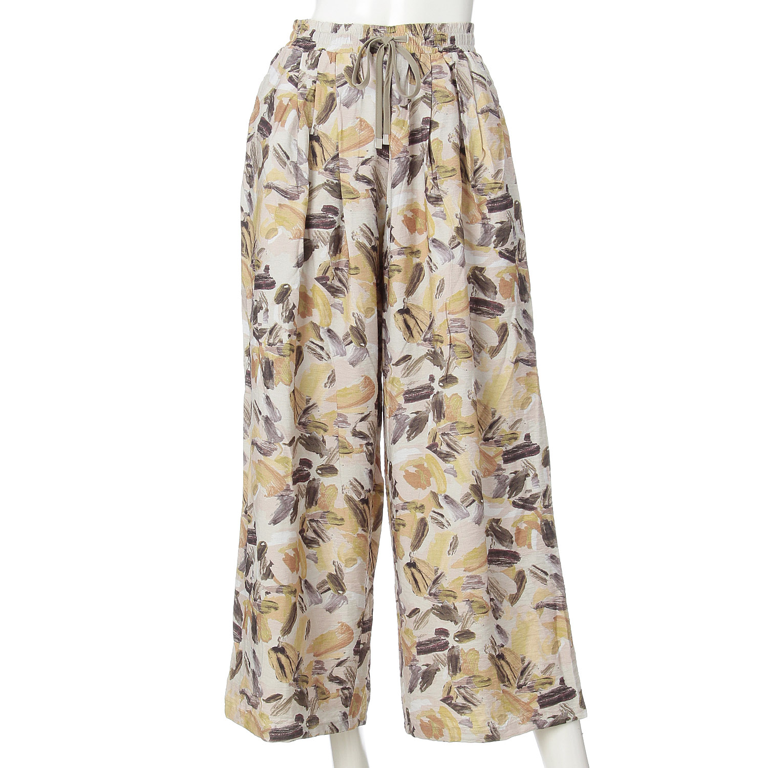 vingtrois ニュアンス花柄ワイドパンツ