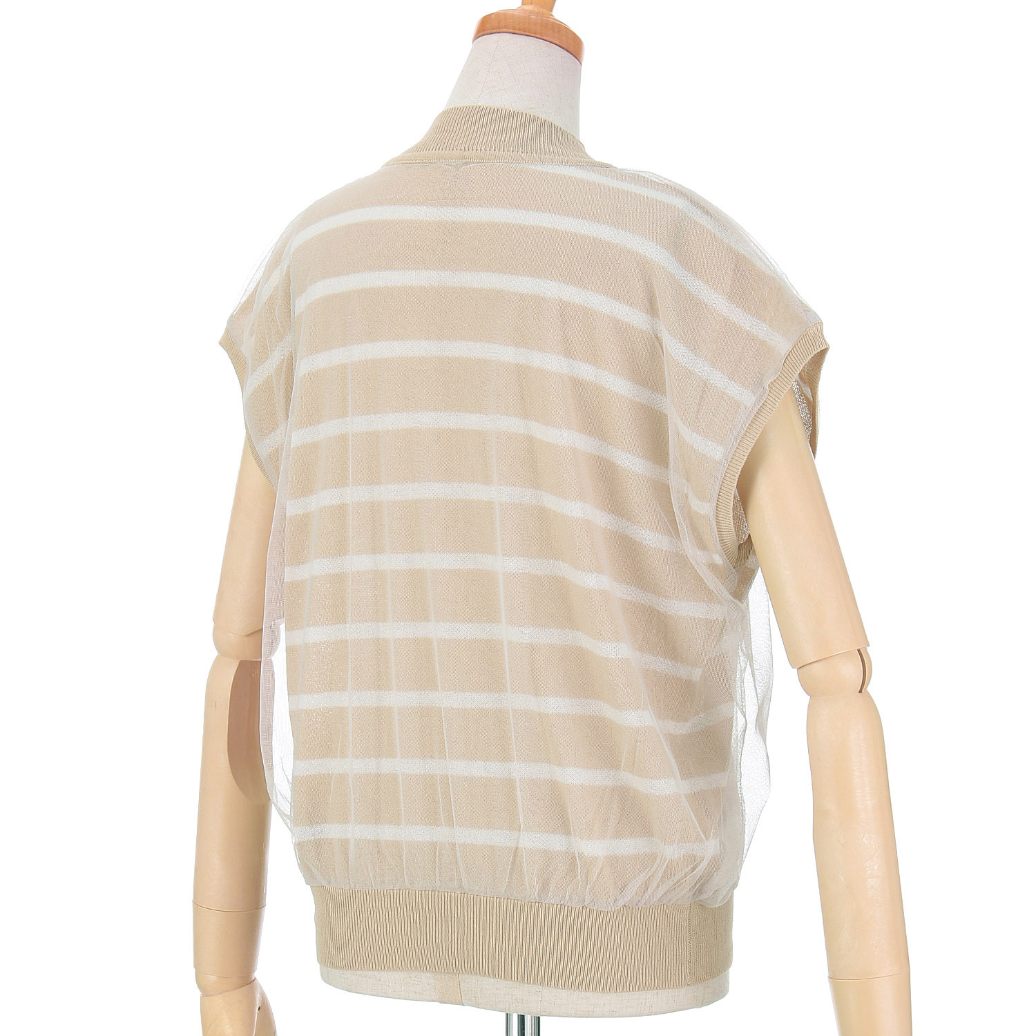 vingtrois チュール重ね着ボーダープルオーバー - 画像11