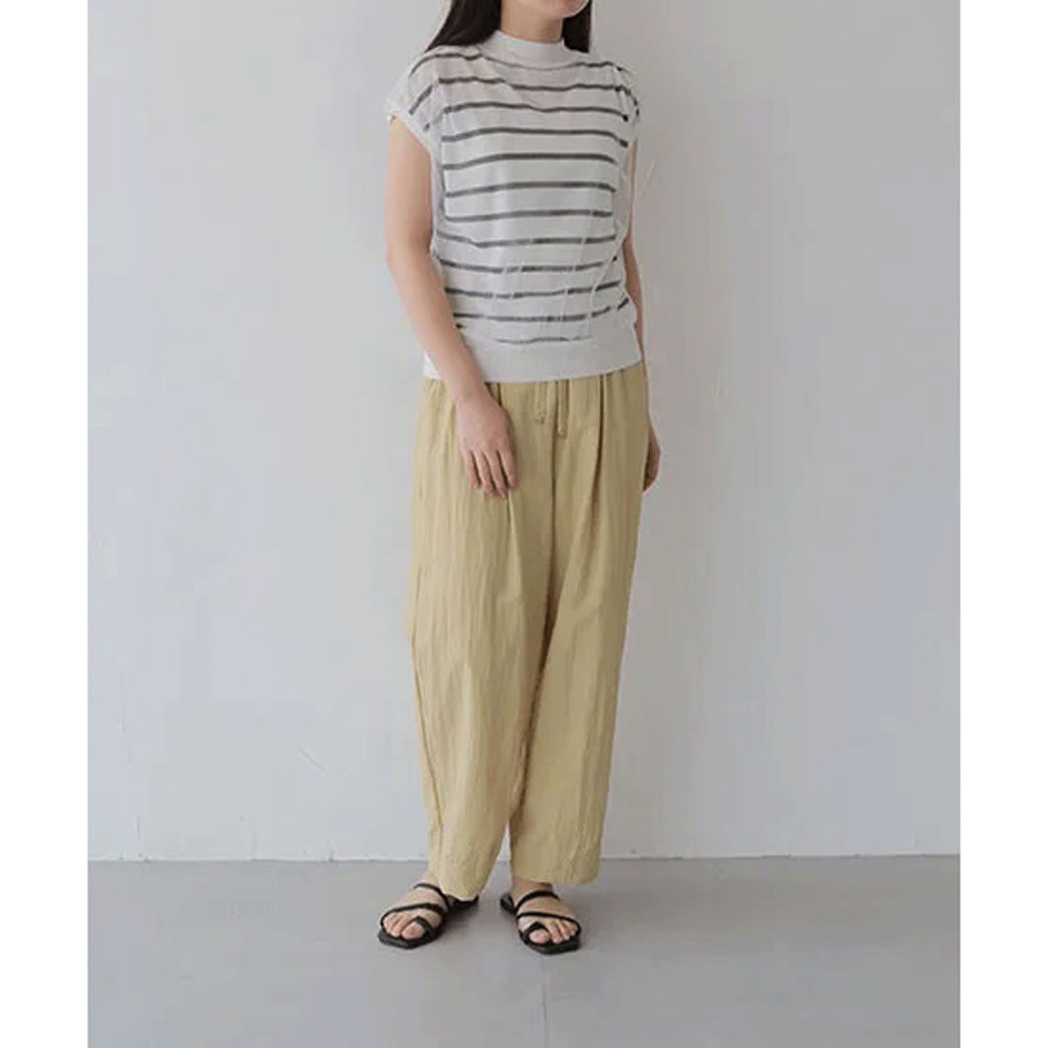 vingtrois チュール重ね着ボーダープルオーバー - 画像5