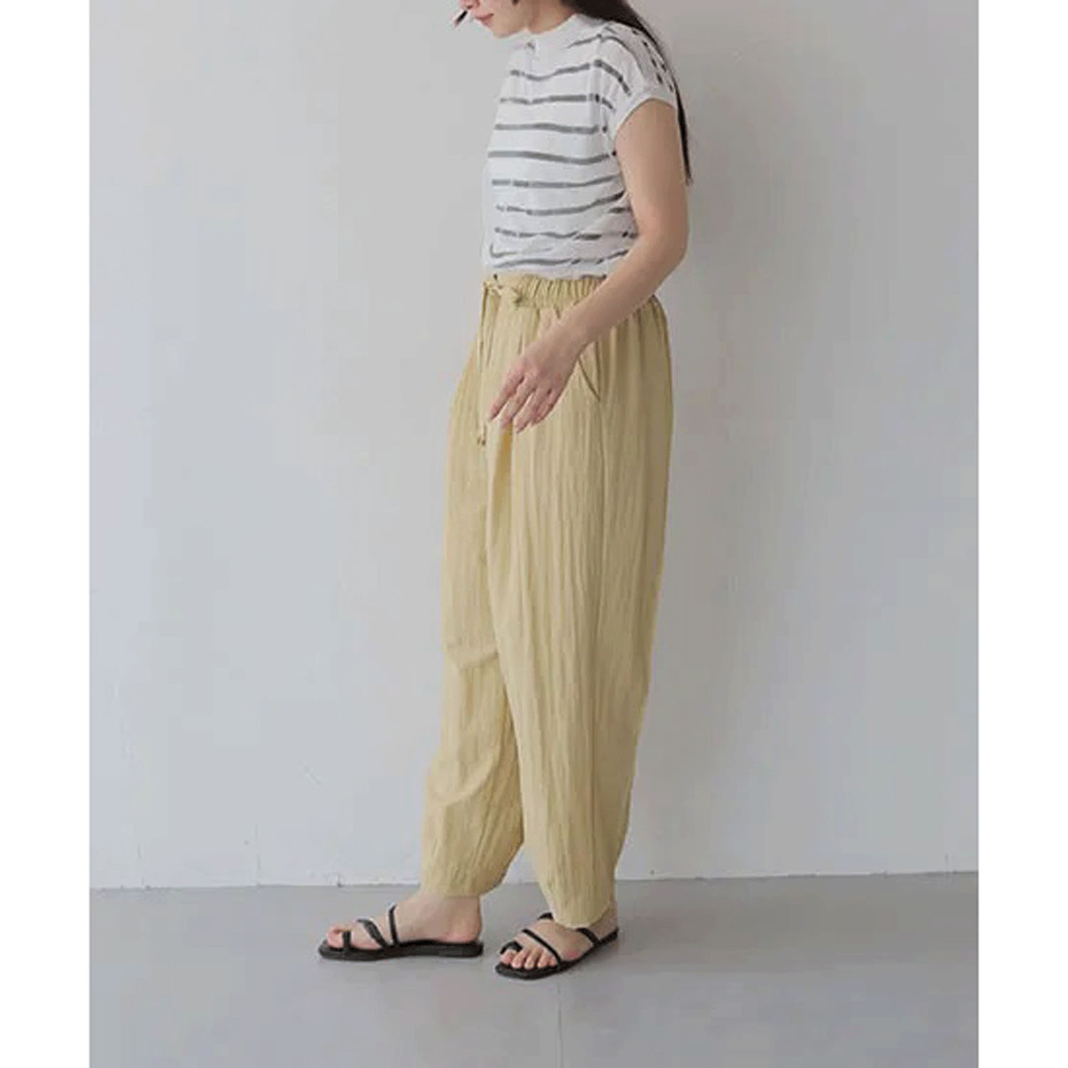 vingtrois チュール重ね着ボーダープルオーバー - 画像6